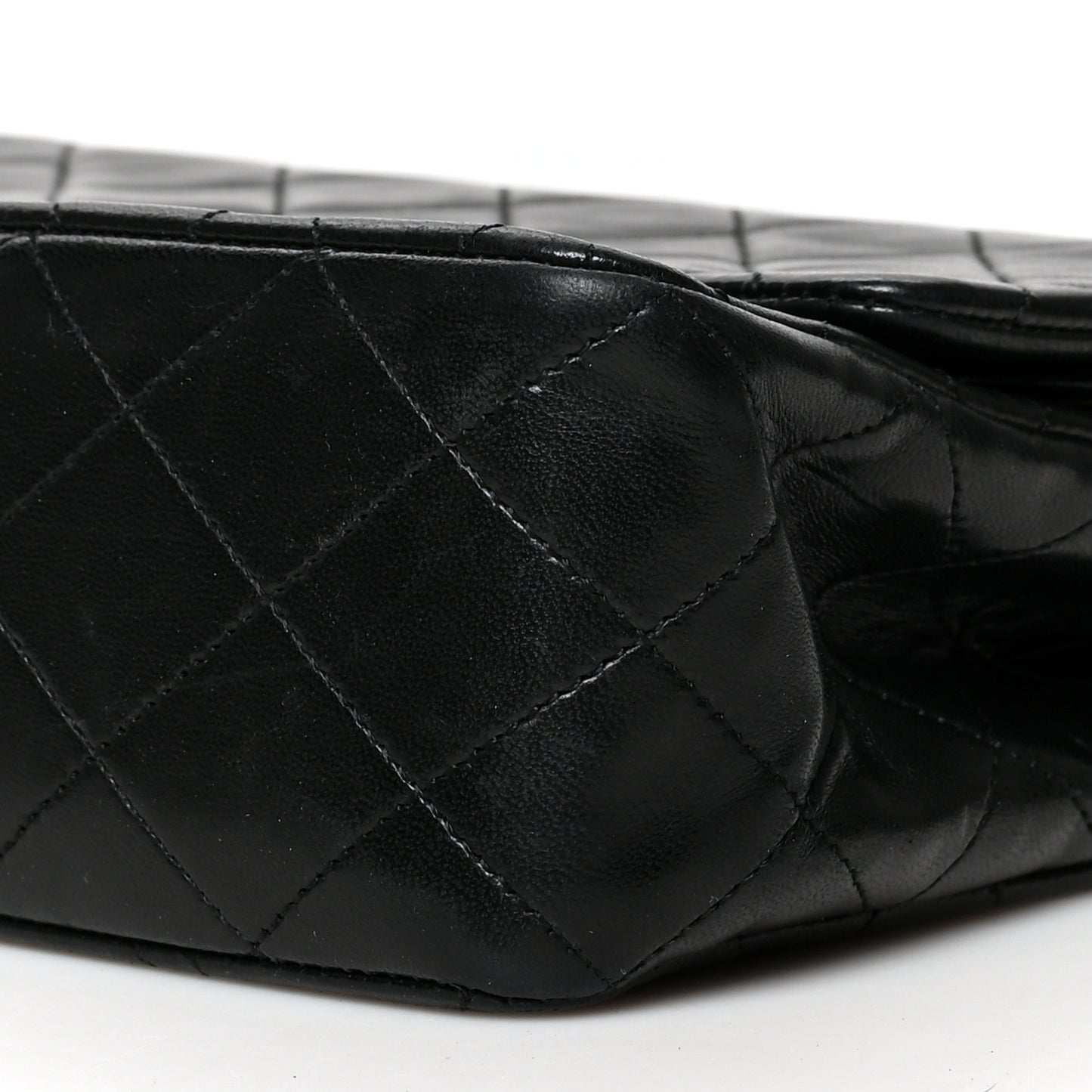 Lambskin Quilted Medium Double Flap Black