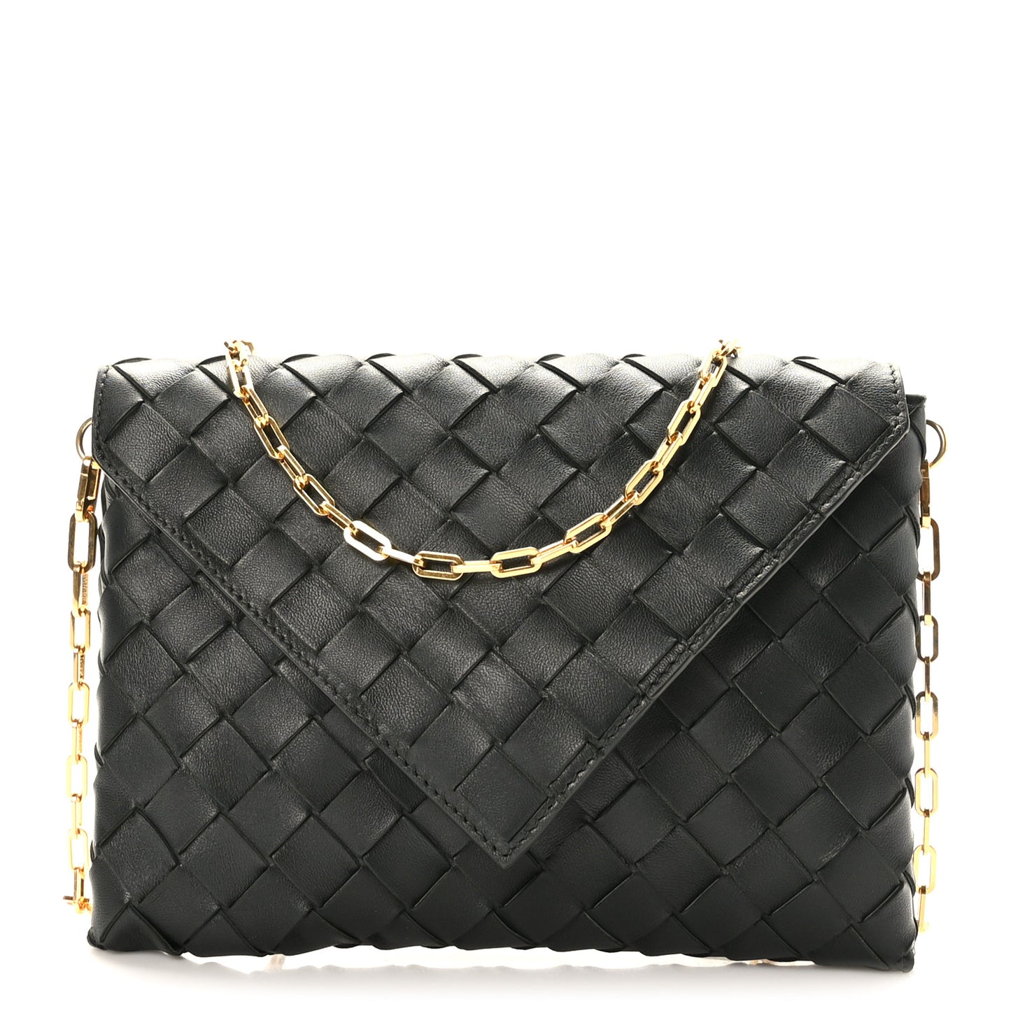 Nappa Intrecciato Envelope Pouch Black