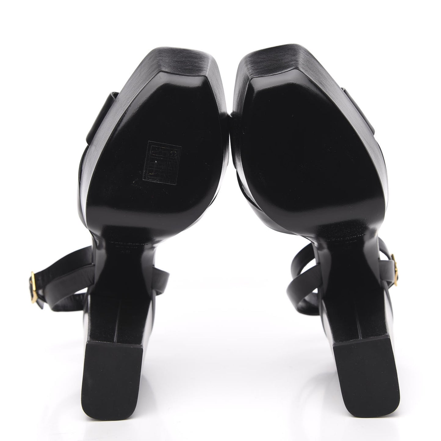 Calfskin Farrah 80 Platform Sandals 42 Black