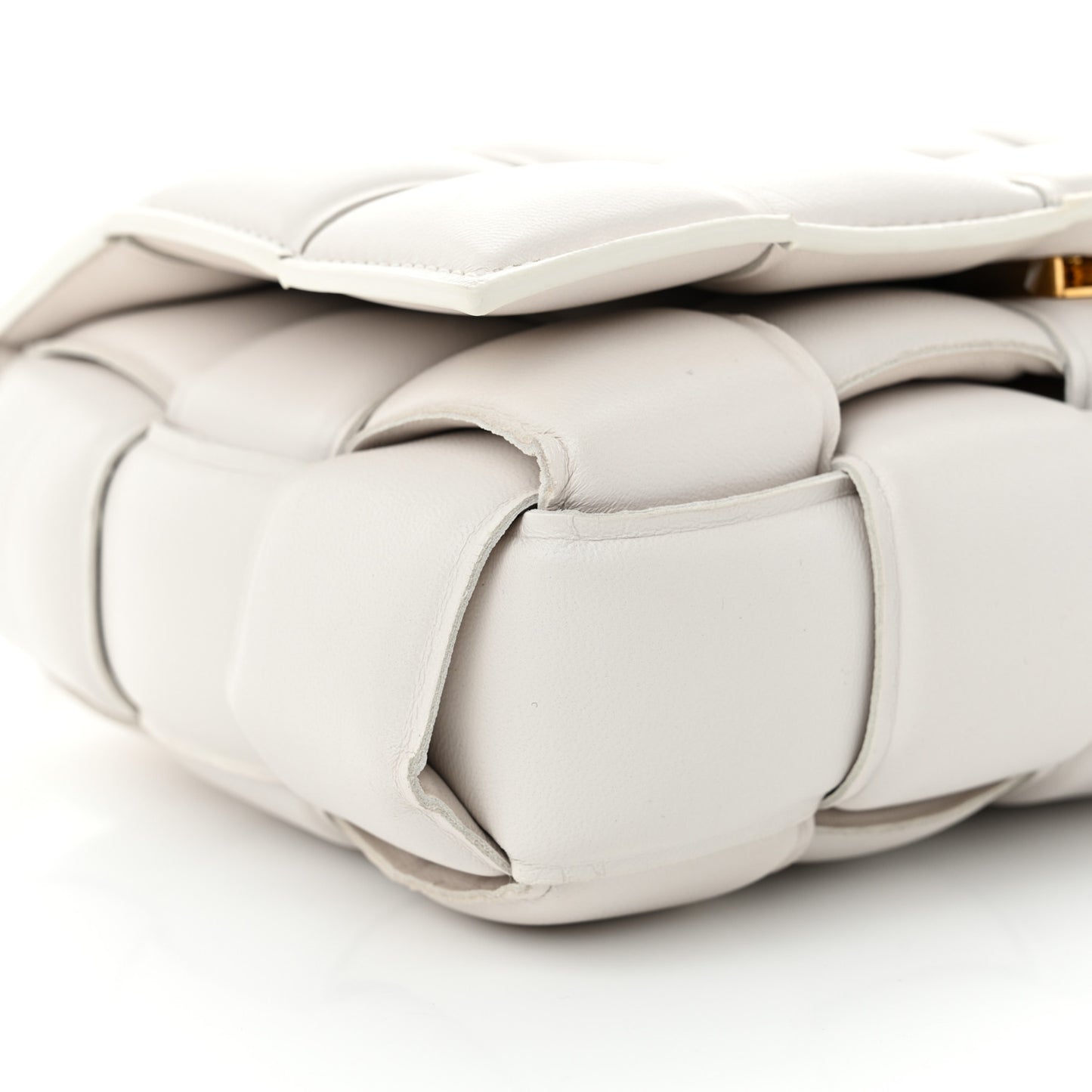 Nappa Maxi Intreccio Padded Cassette Crossbody Bag Chalk