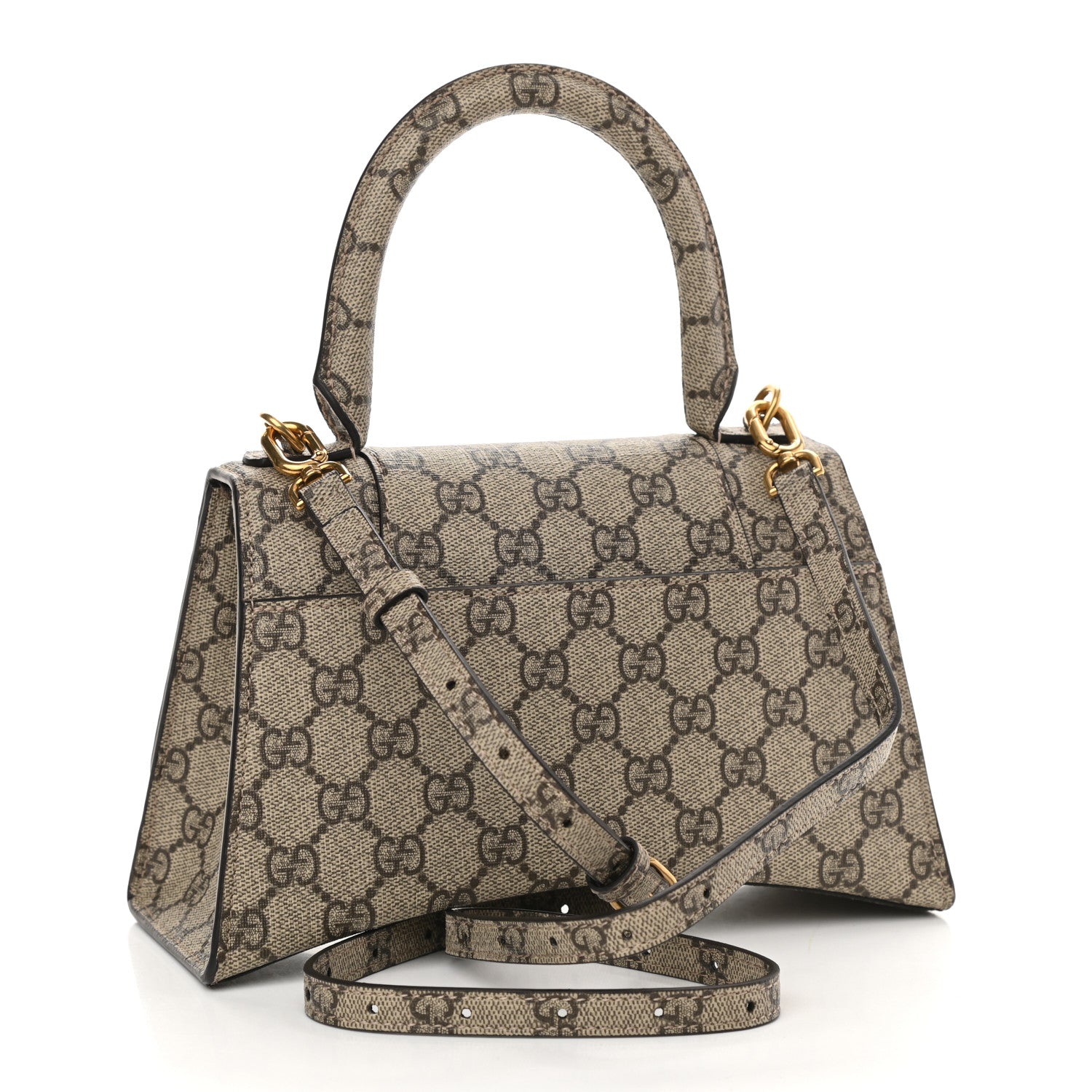 Balenciaga X GUCCI GG Supreme Monogram Small Hourglass Top Handle Bag Beige Ebony 3 of 12