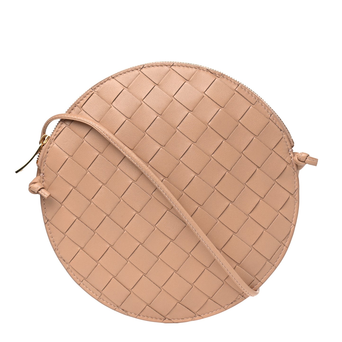 Nappa Intrecciato Round Crossbody Cipria