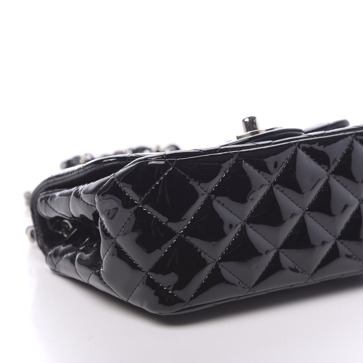 Chanel Patent Calfskin Quilted Mini Square Flap Black 9 of 12