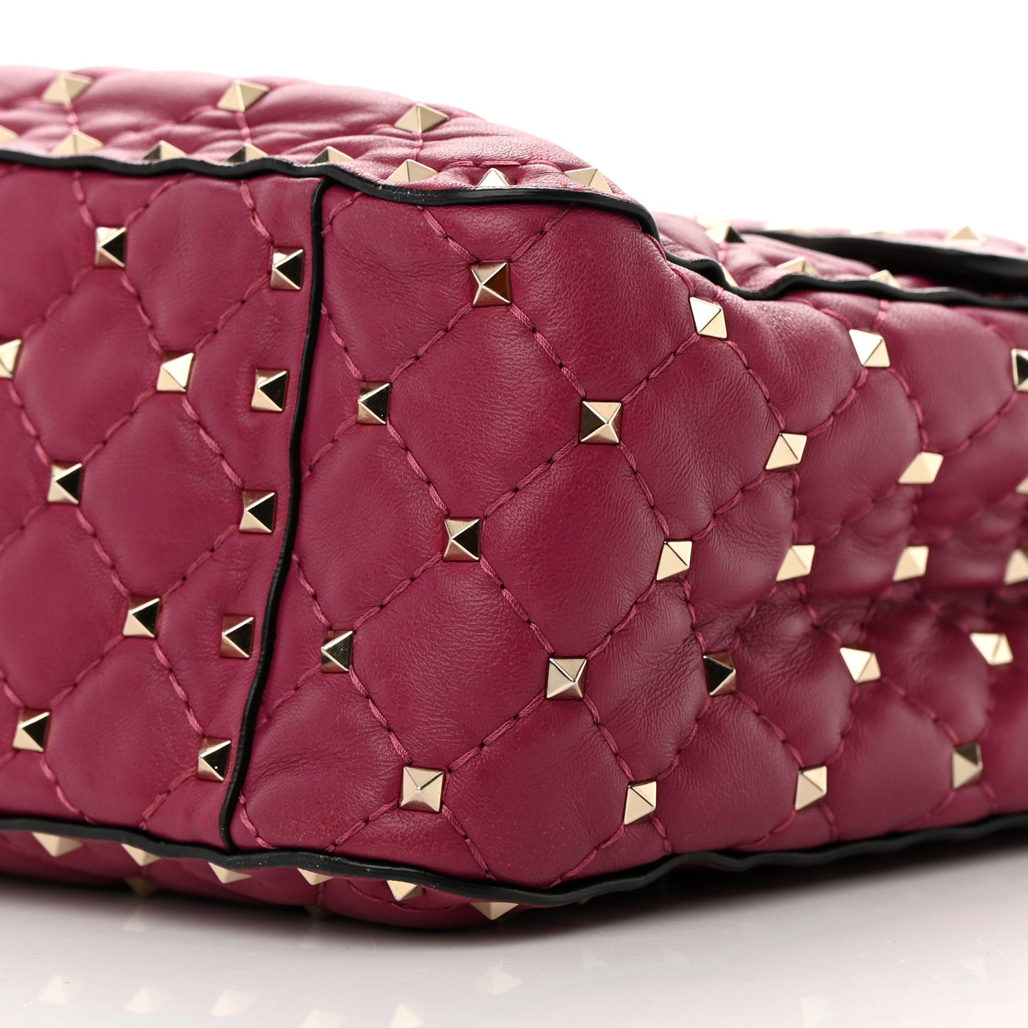 Nappa Large Rockstud Spike Shoulder Bag Camelia