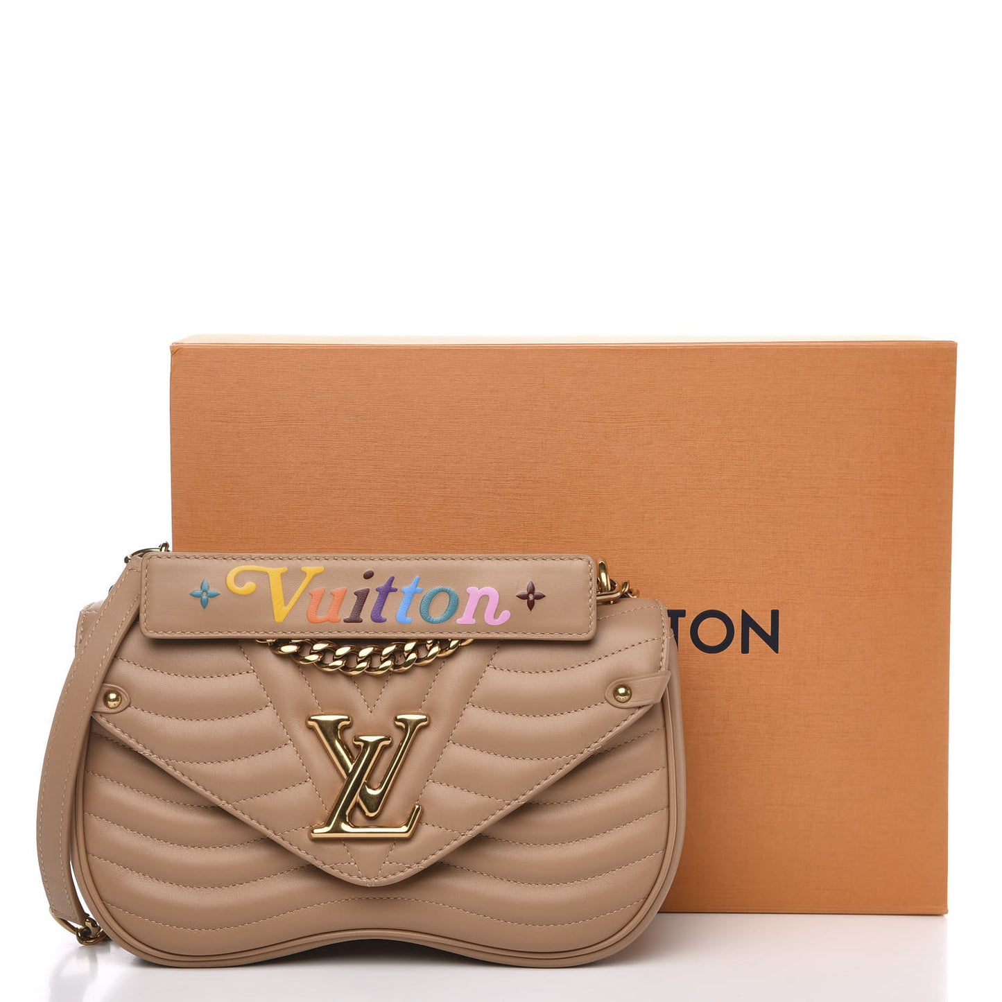Calfskin New Wave Chain MM Noisette