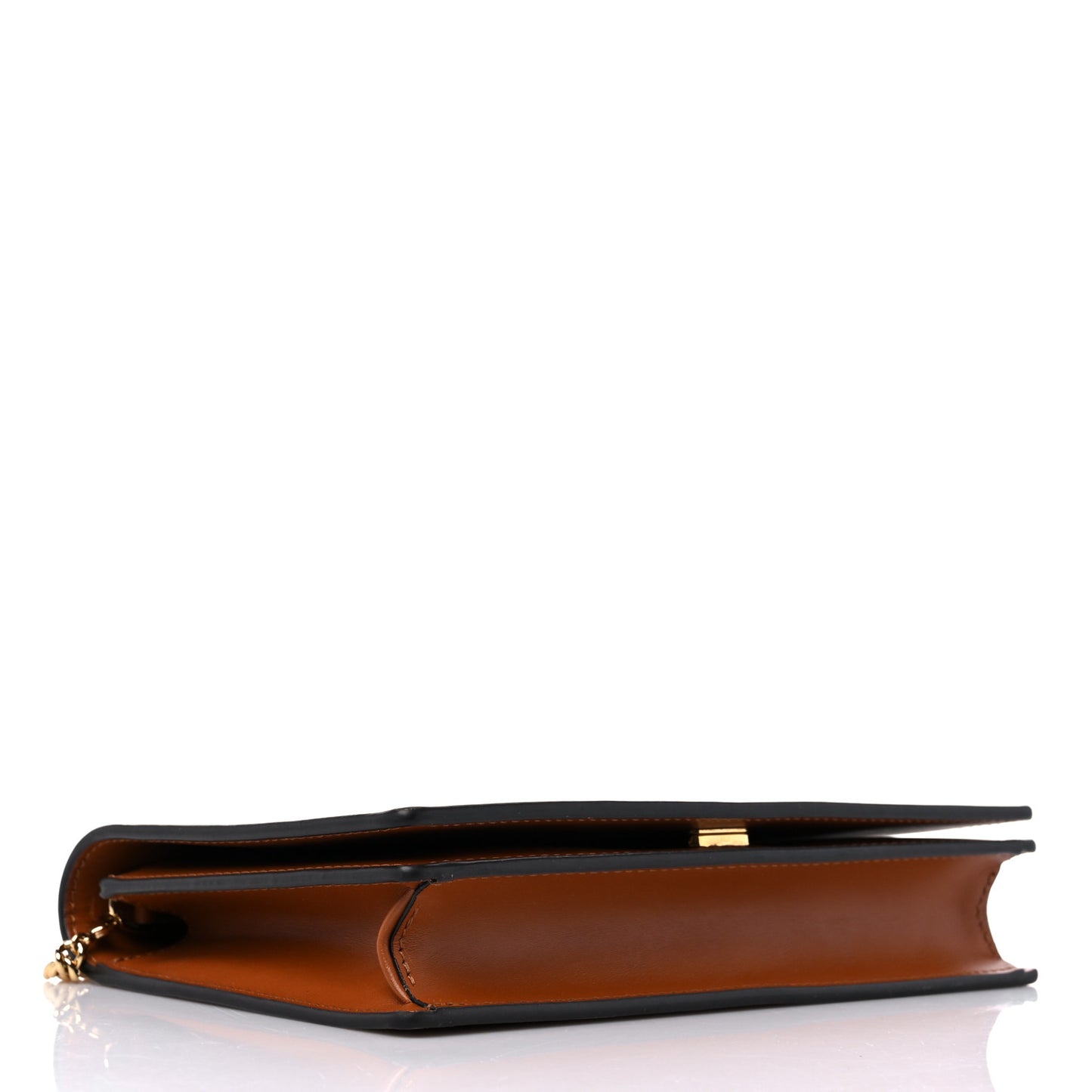 Vitello King Tamponato Logo Embossed Medium Wallet On Chain Cuoio