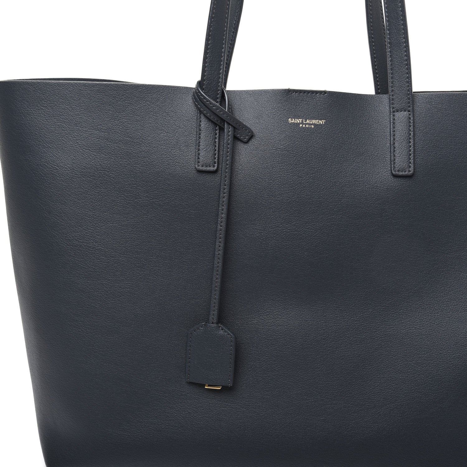 Saint Laurent Calfskin Large Shopping Tote Navy 18 of 22