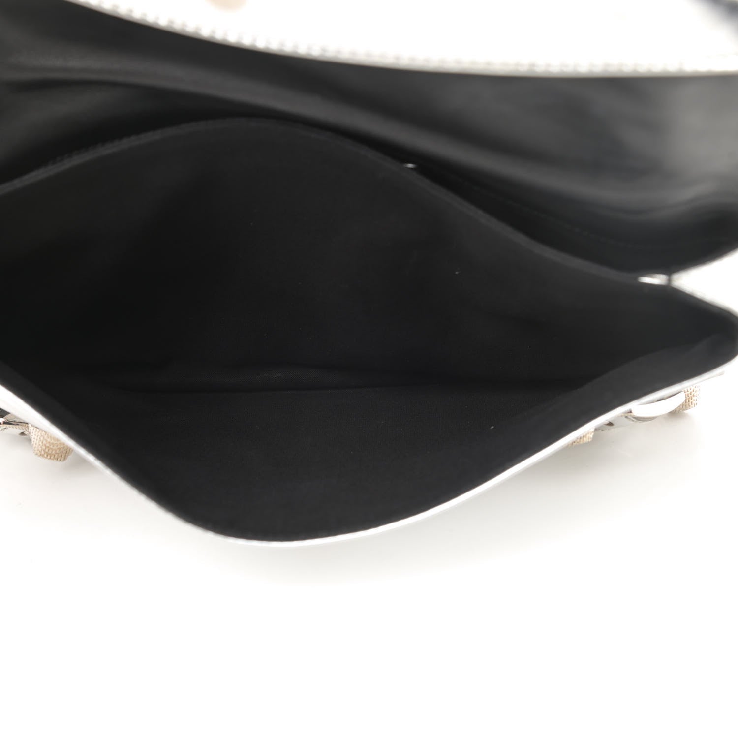 Balenciaga Laminated Calfskin Giant 21 Silver Hardware Envelope Clutch Silver 6 of 15