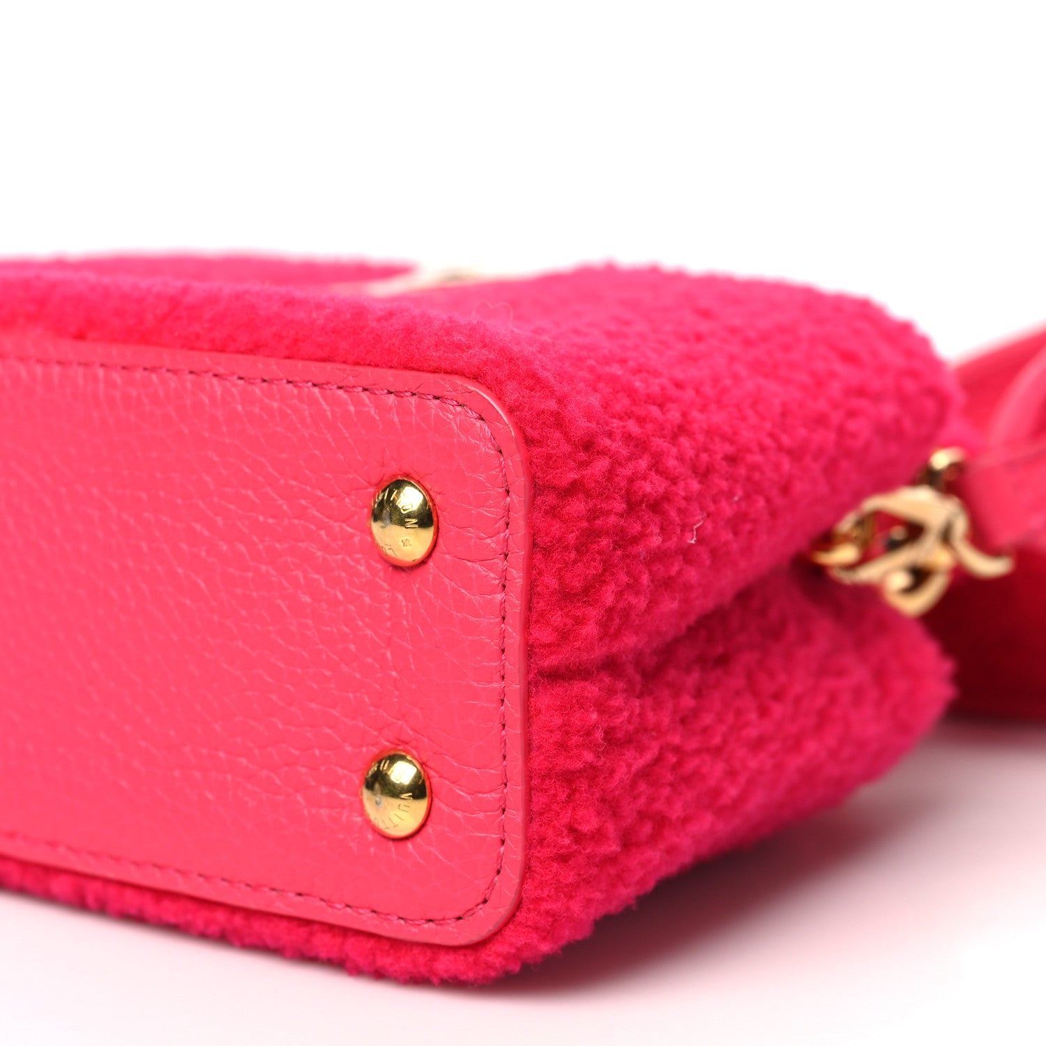 Louis Vuitton Shearling Calfskin Capucines Mini Pink 9 of 9