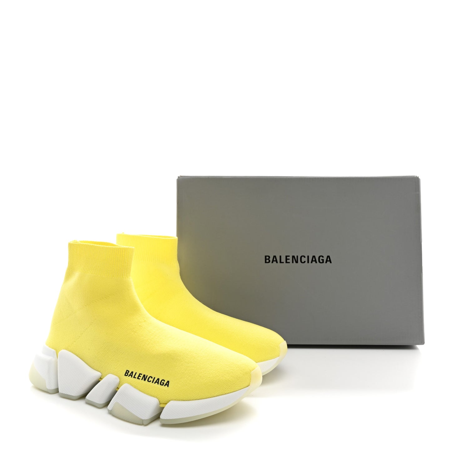 Technical 3D Recycled Knit Womens Speed 2.0 Transparent Sole Sneakers 38 Light Yellow