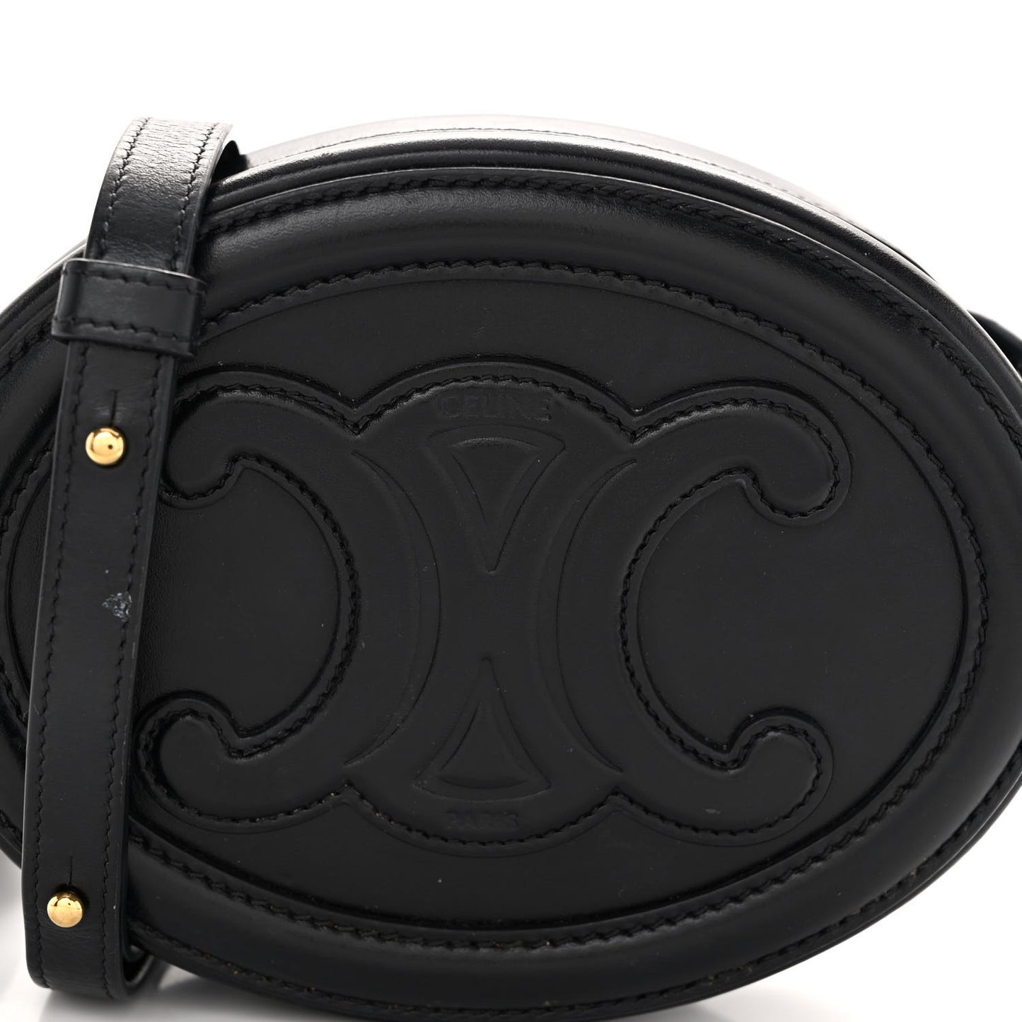 Smooth Calfskin Cuir Triomphe Oval Bag Black