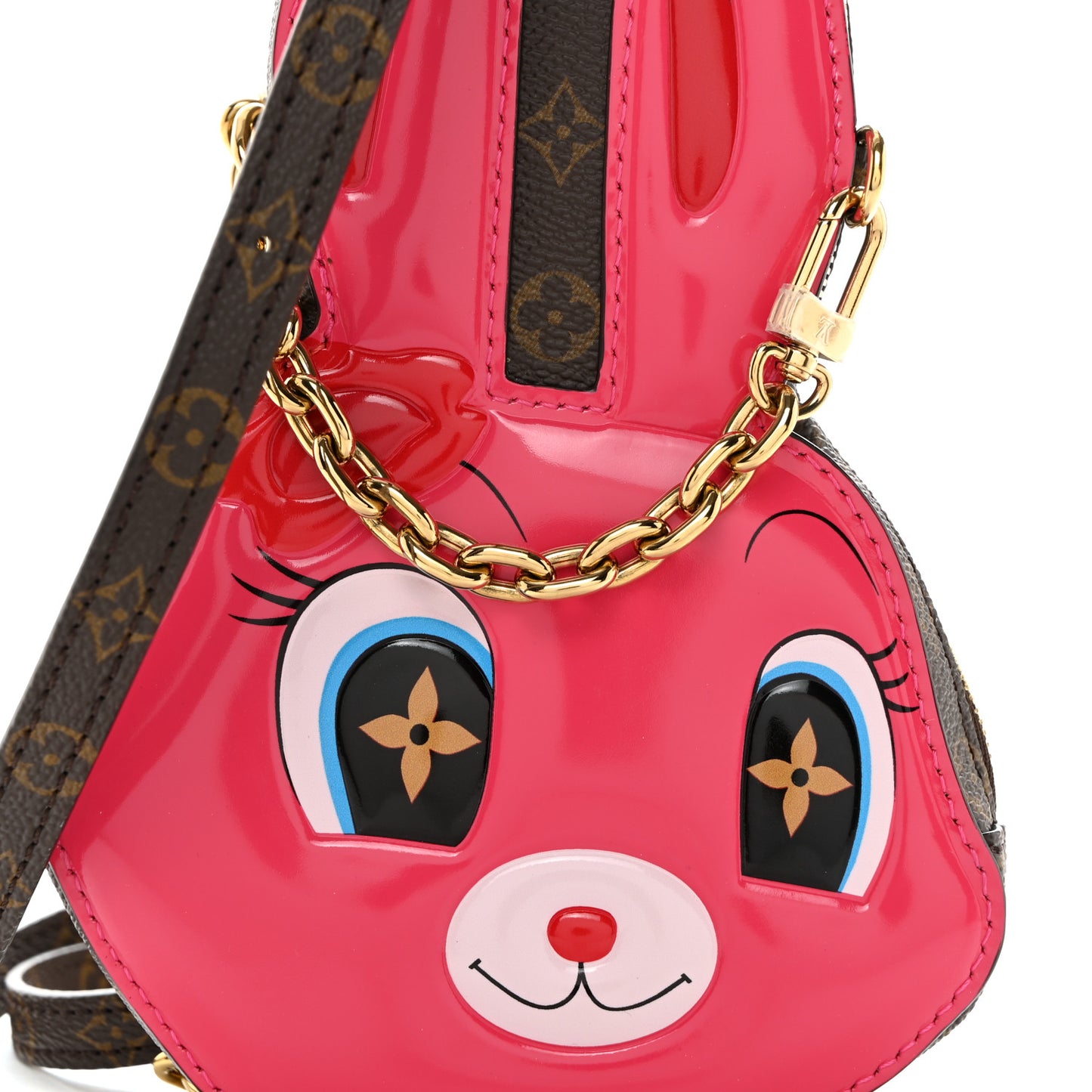 Monogram Rabbit Wallet On Chain Pink