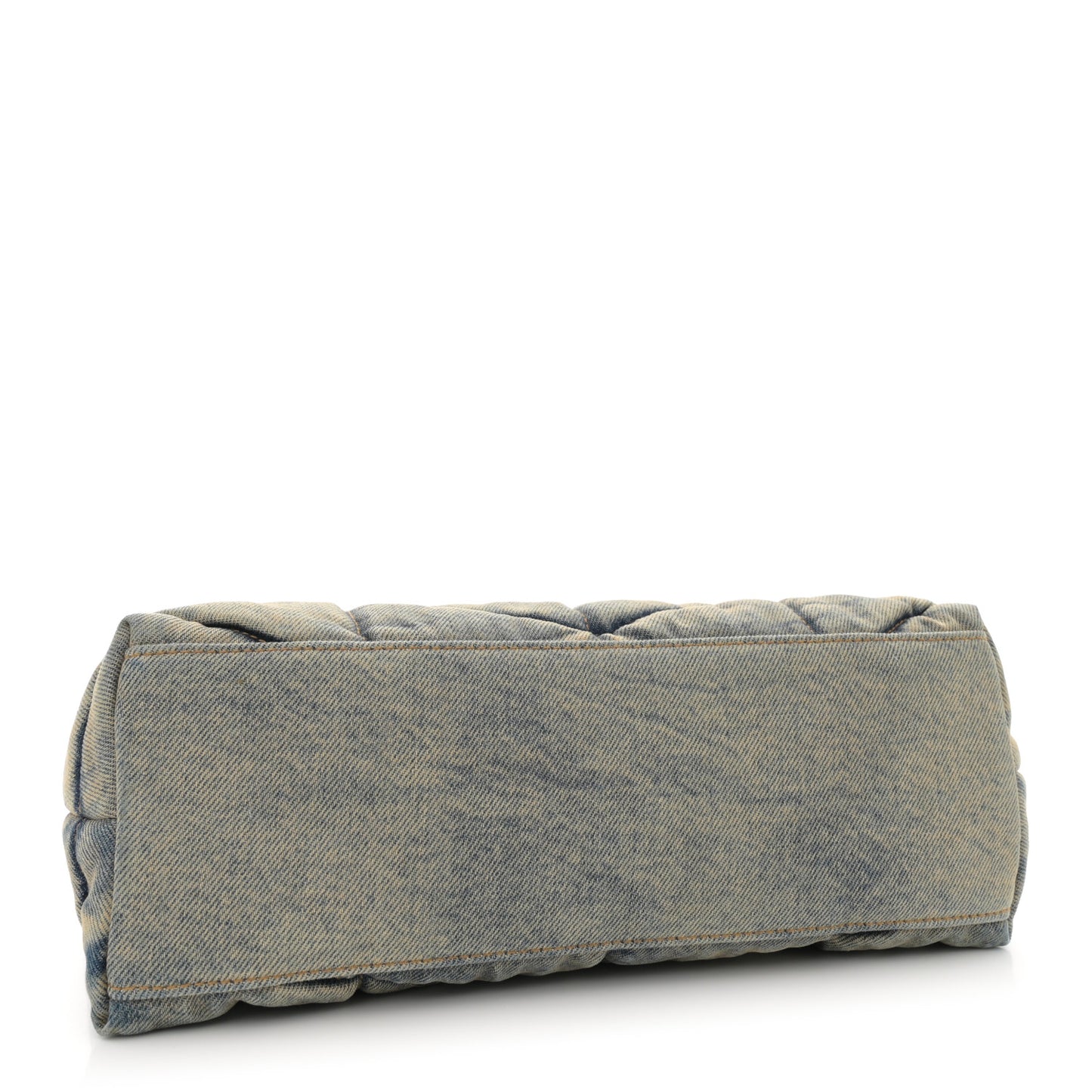 Denim Quilted Small Loulou Puffer Monogram Chain Satchel Blue Cinnamon