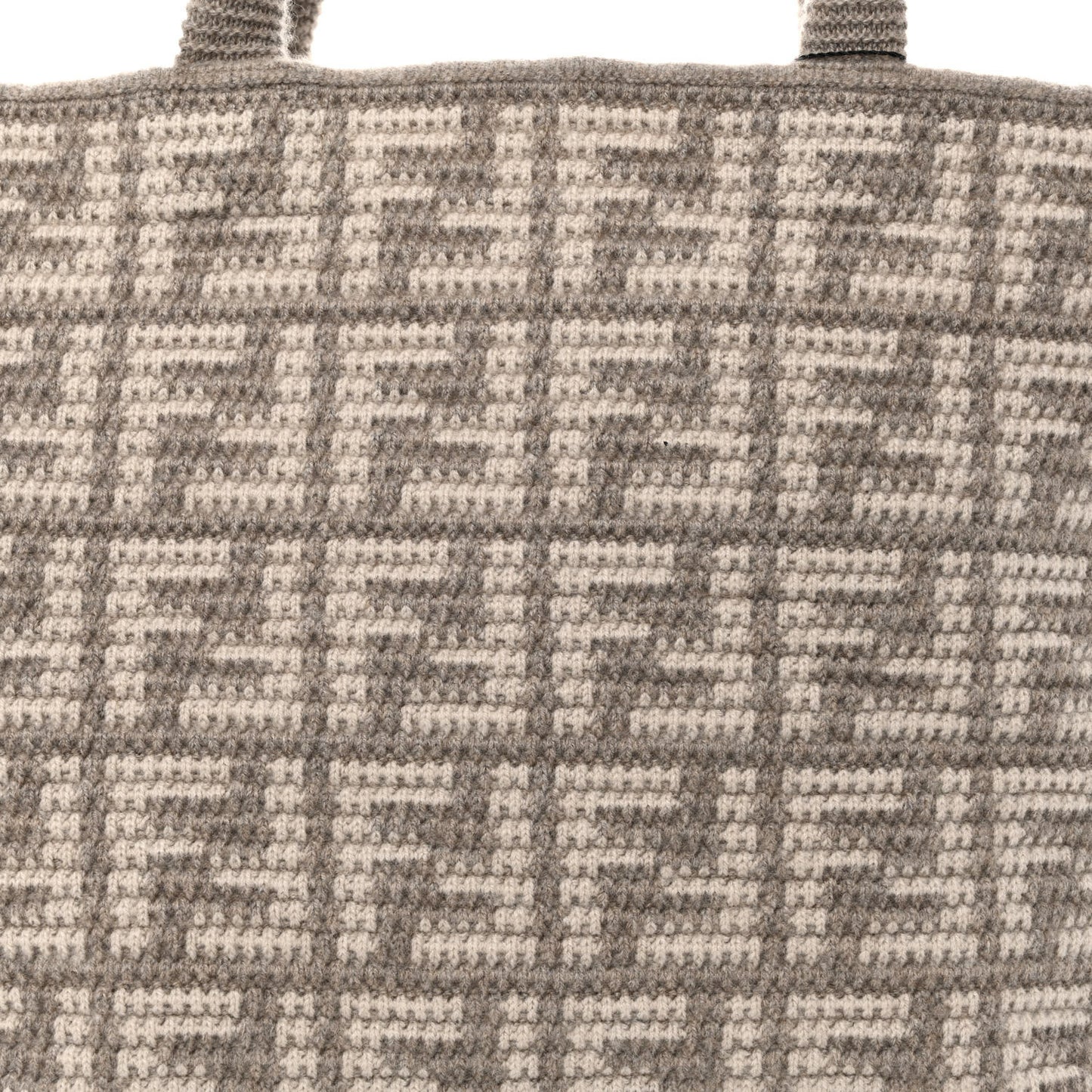 Cashmere Knit FF Large Shopper Tote Tortora