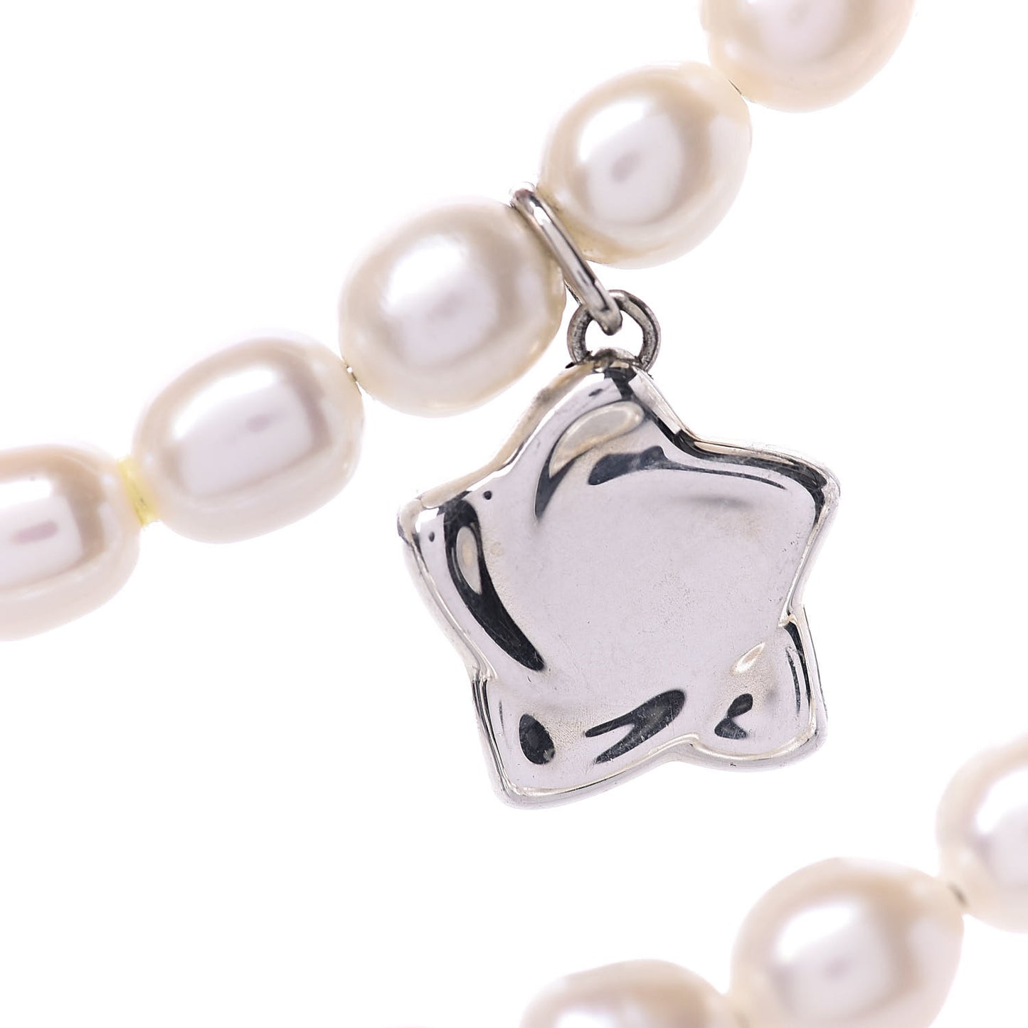Sterling Silver Pearl Elsa Peretti Star Pendant Necklace