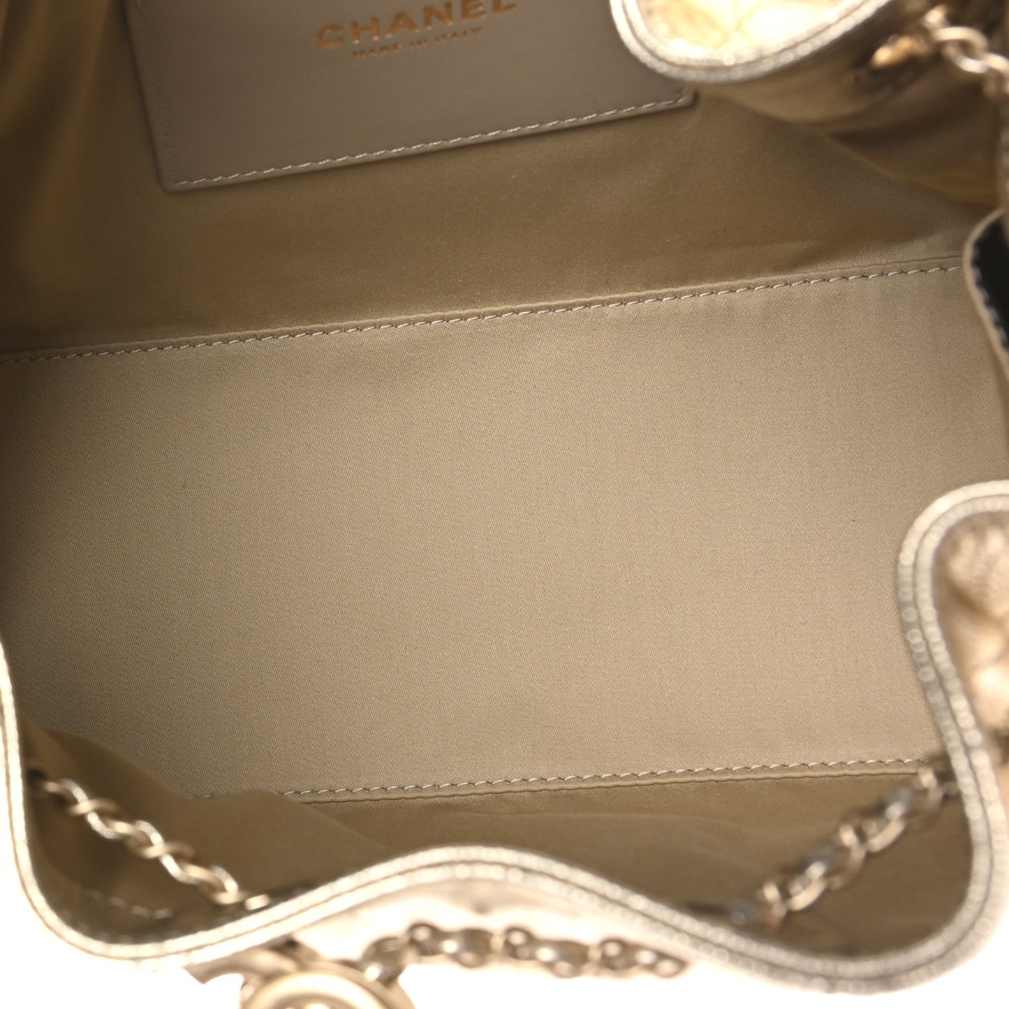 Metallic Caviar Quilted Small Chanel 25 Handbag Gold