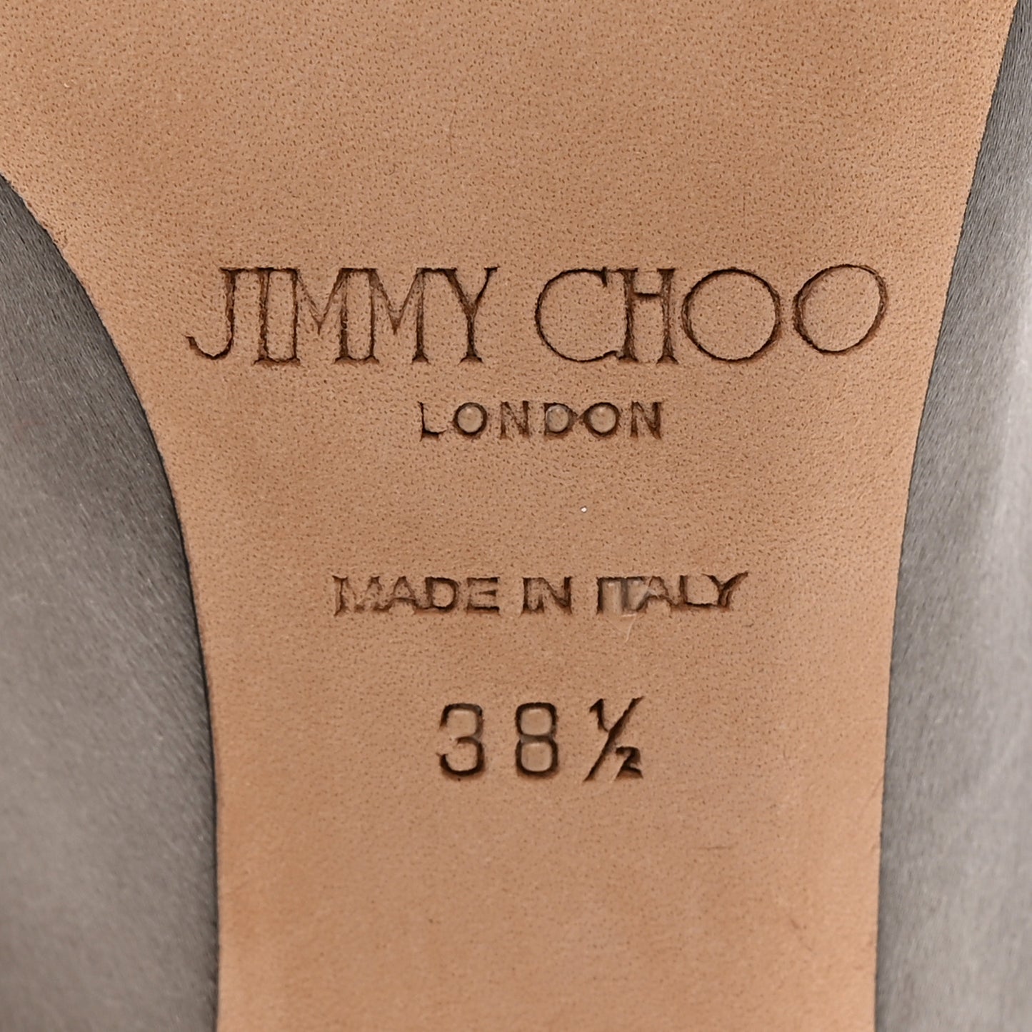 Satin Crystal Pumps 38.5 Grey