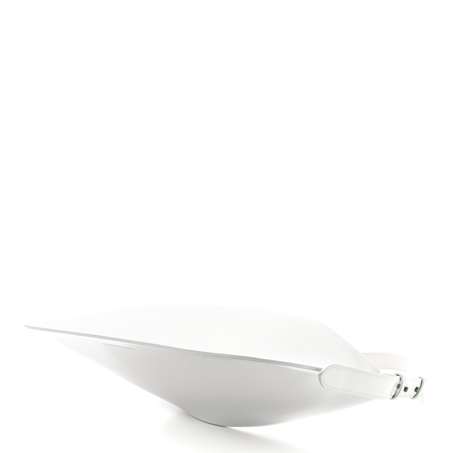 Brushed Calfskin Cradle Fold Over Shoulder Bag White Parakeet