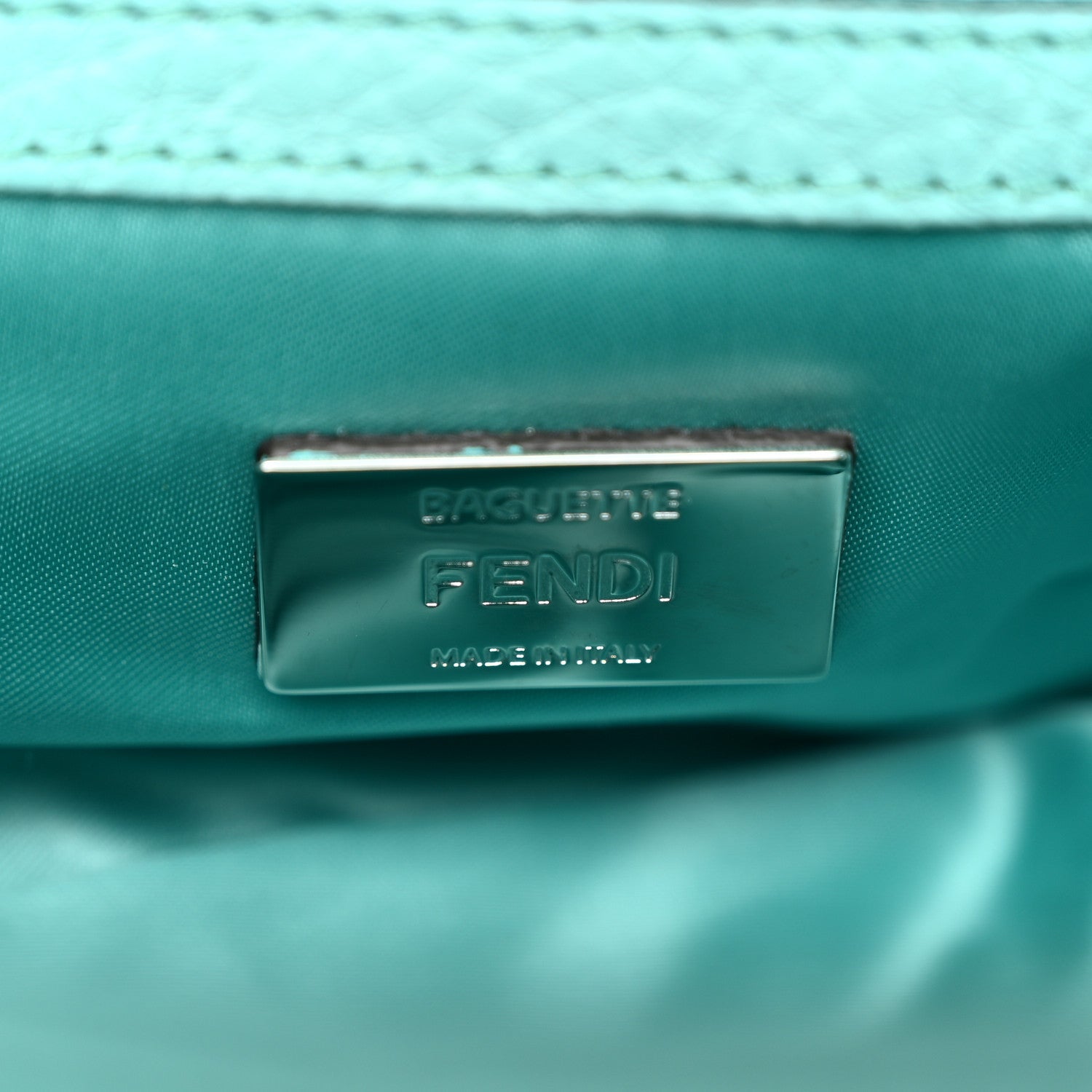 Fendi Econyl Cuoio Romano Multipocket Baguette Turquoise 6 of 13