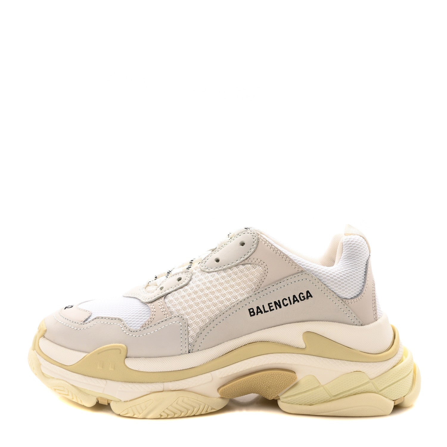 Balenciaga Fabric Mesh Mens Triple S Sneakers 12 White 1 of 8