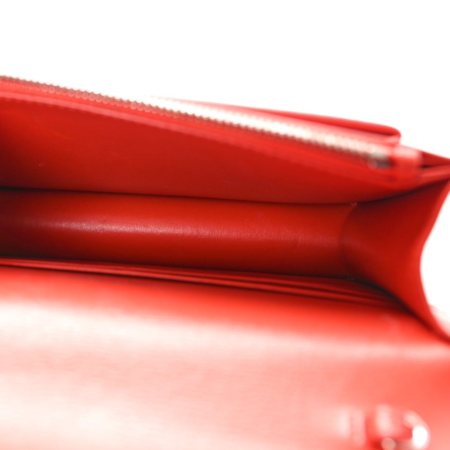 Calfskin Monogram Sunset Chain Wallet Rosso