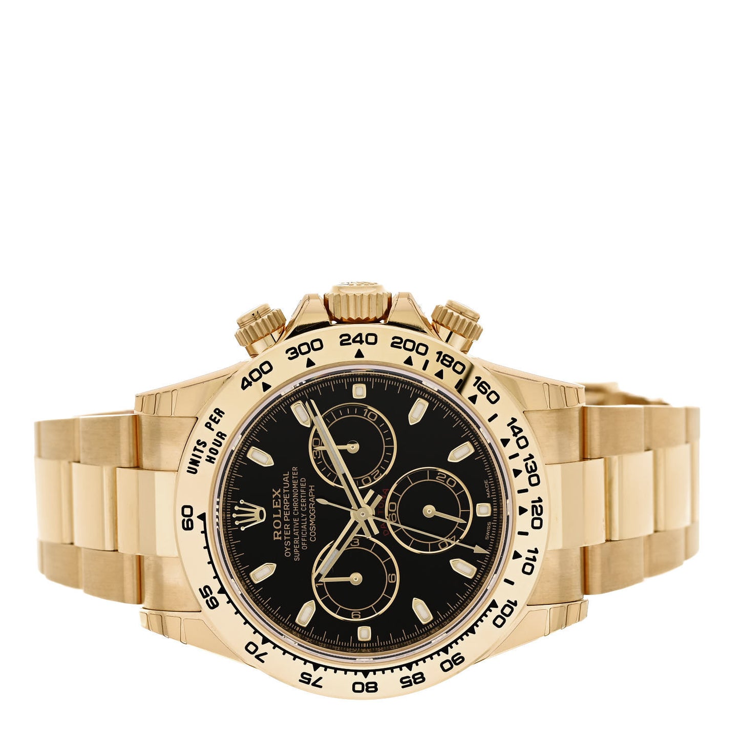 18K Yellow Gold 40mm Oyster Perpetual Cosmograph Daytona Watch Black 116508
