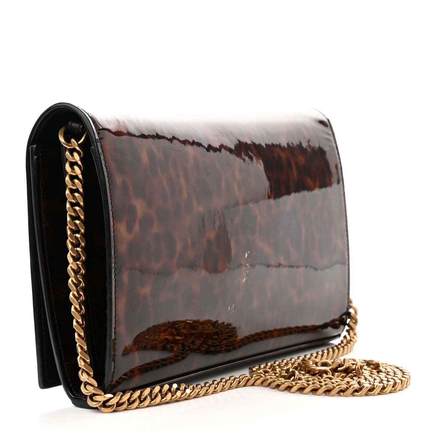 Patent Monogram Chain Wallet Tortoiseshell