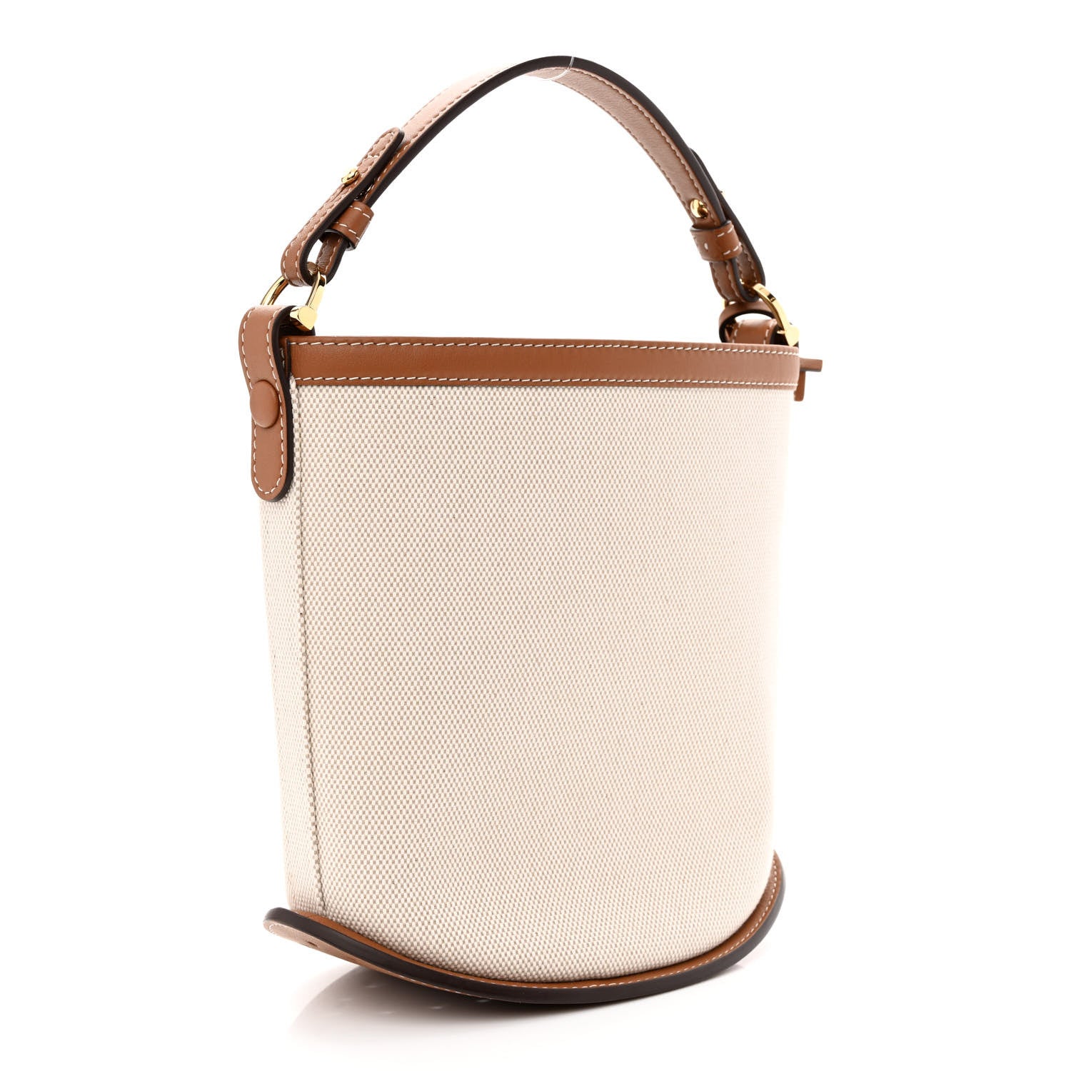 Delvaux Linen Canvas Supple Calfskin Mini Pin Daily Surpique Bucket Naturel 3 of 12
