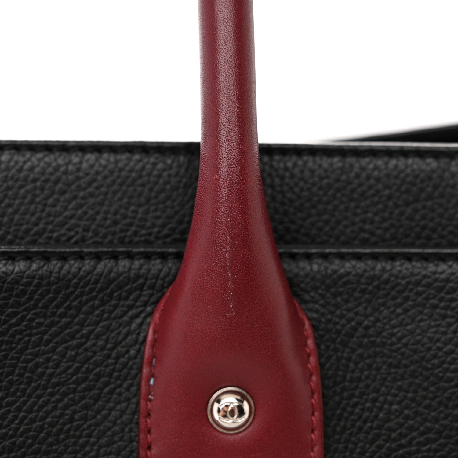 Chanel Calfskin Cerf Executive Shopper Tote Burgundy Black 14 of 15