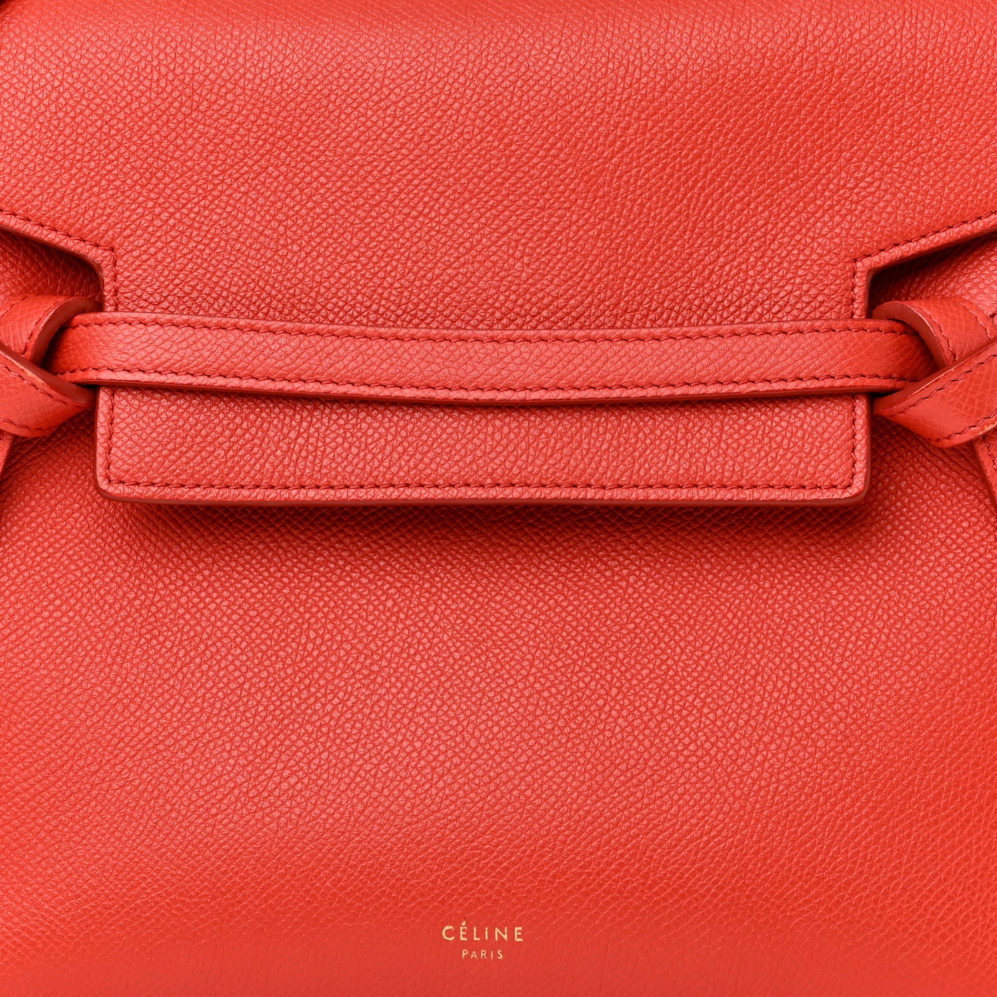 Grained Calfskin Micro Belt Bag Coral