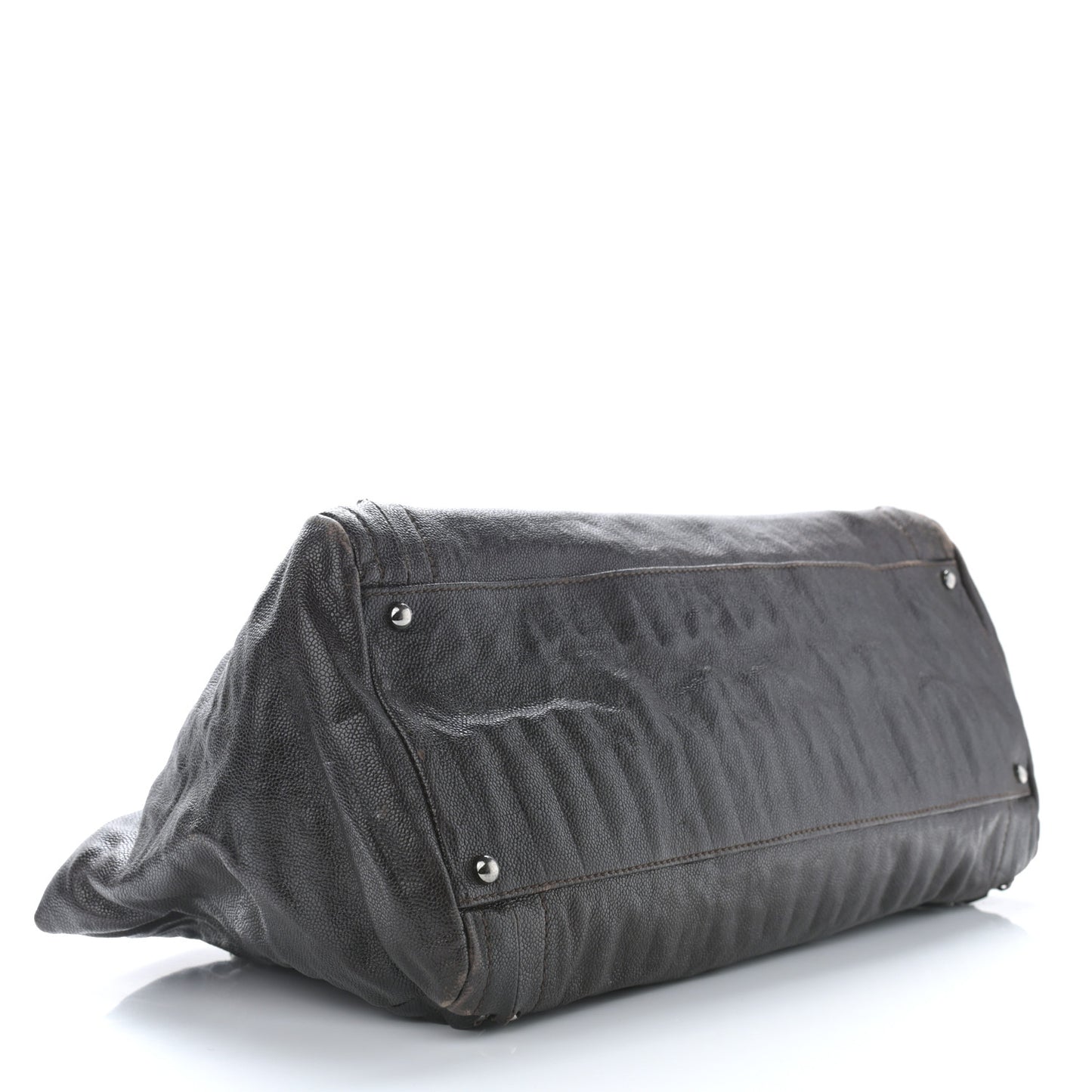 Glazed Caviar East West Modern Chain Tote Brown