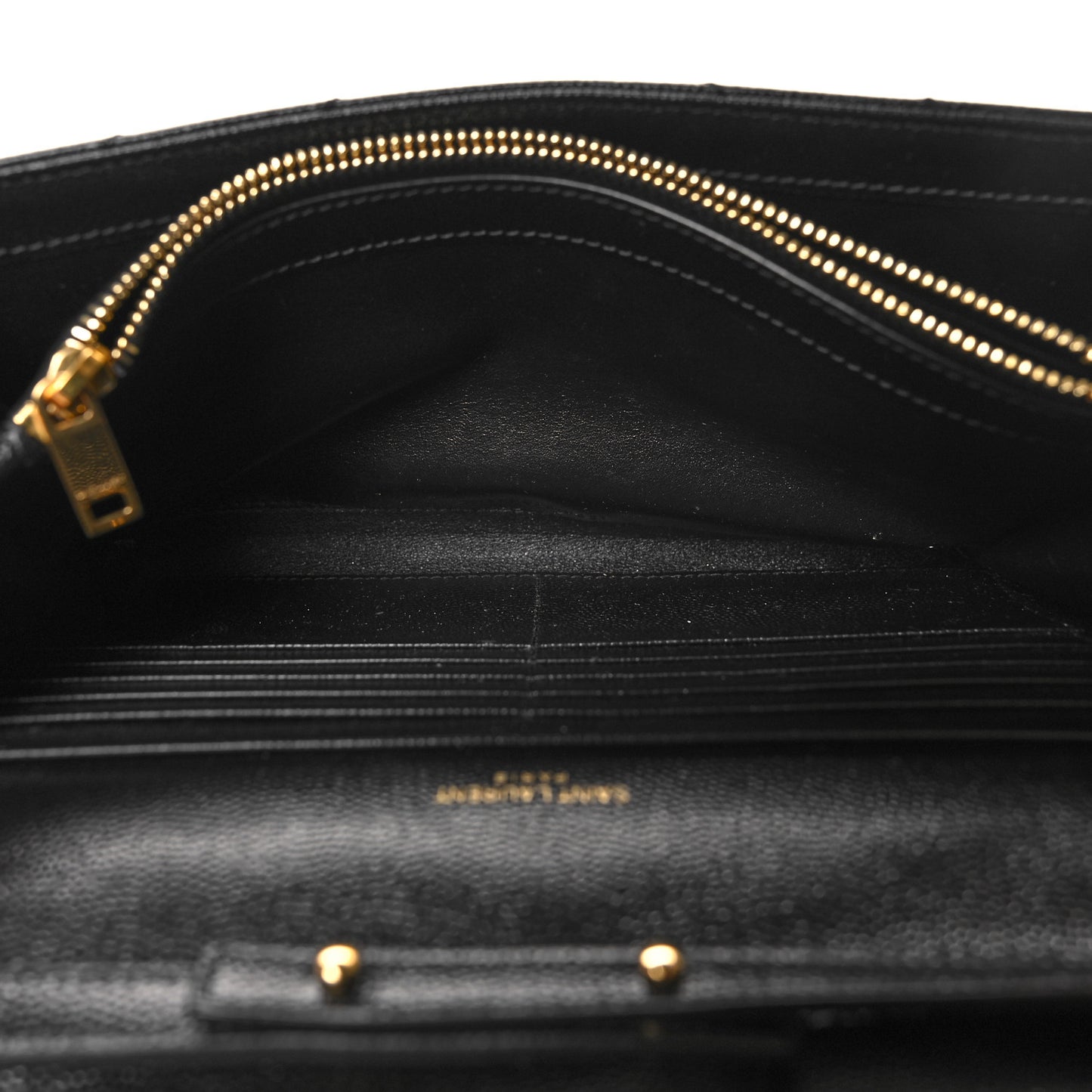Grain De Poudre Matelasse Chevron Monogram Chain Wallet Black