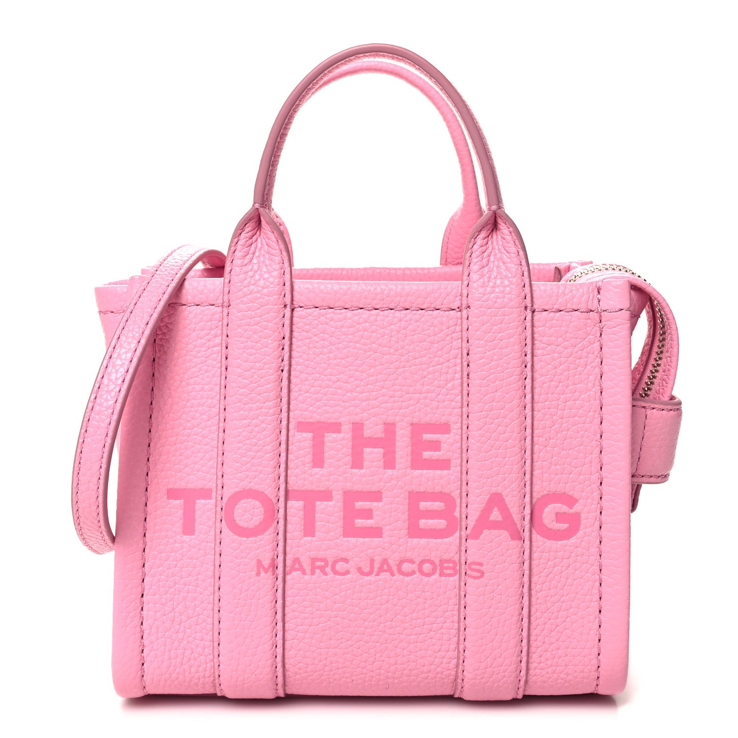 Grained Calfskin Micro The Tote Bag Fluro candy