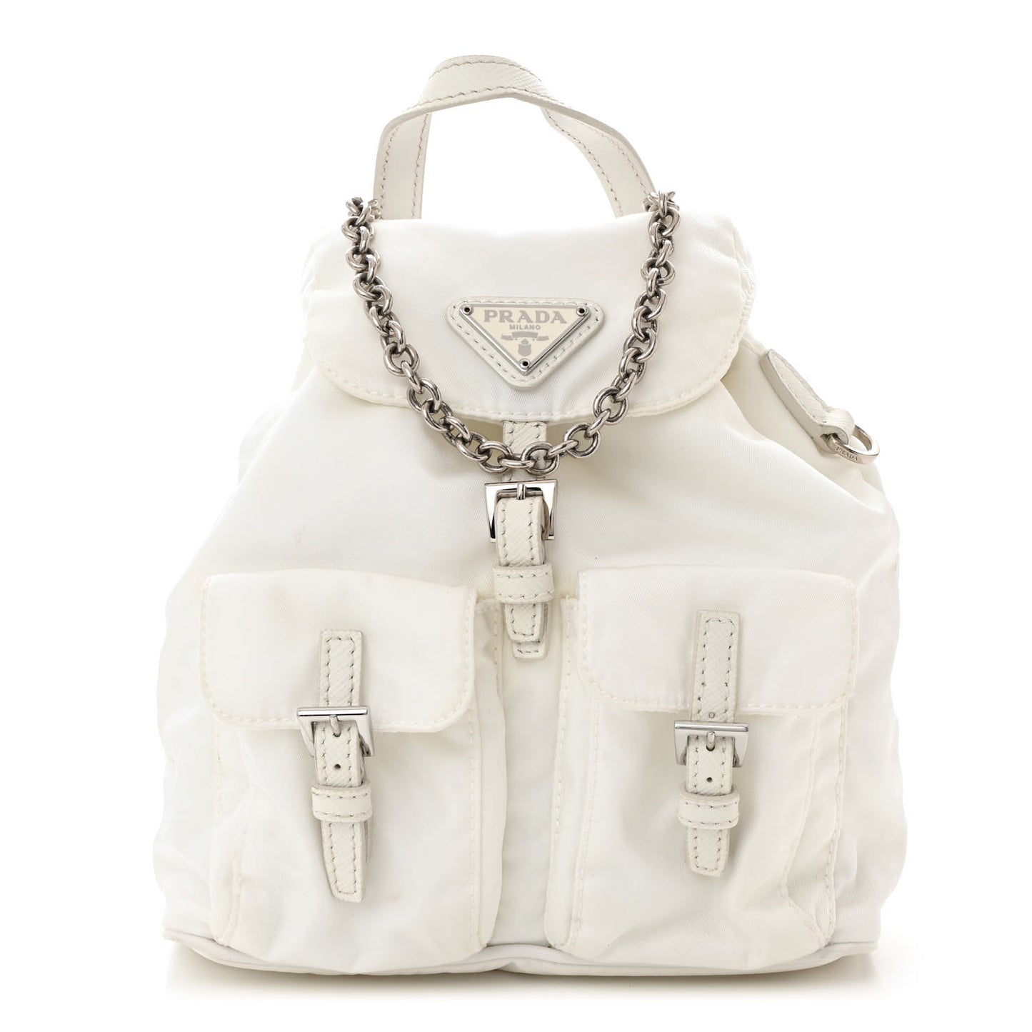 Nylon Vela Mini Crossbody Backpack White