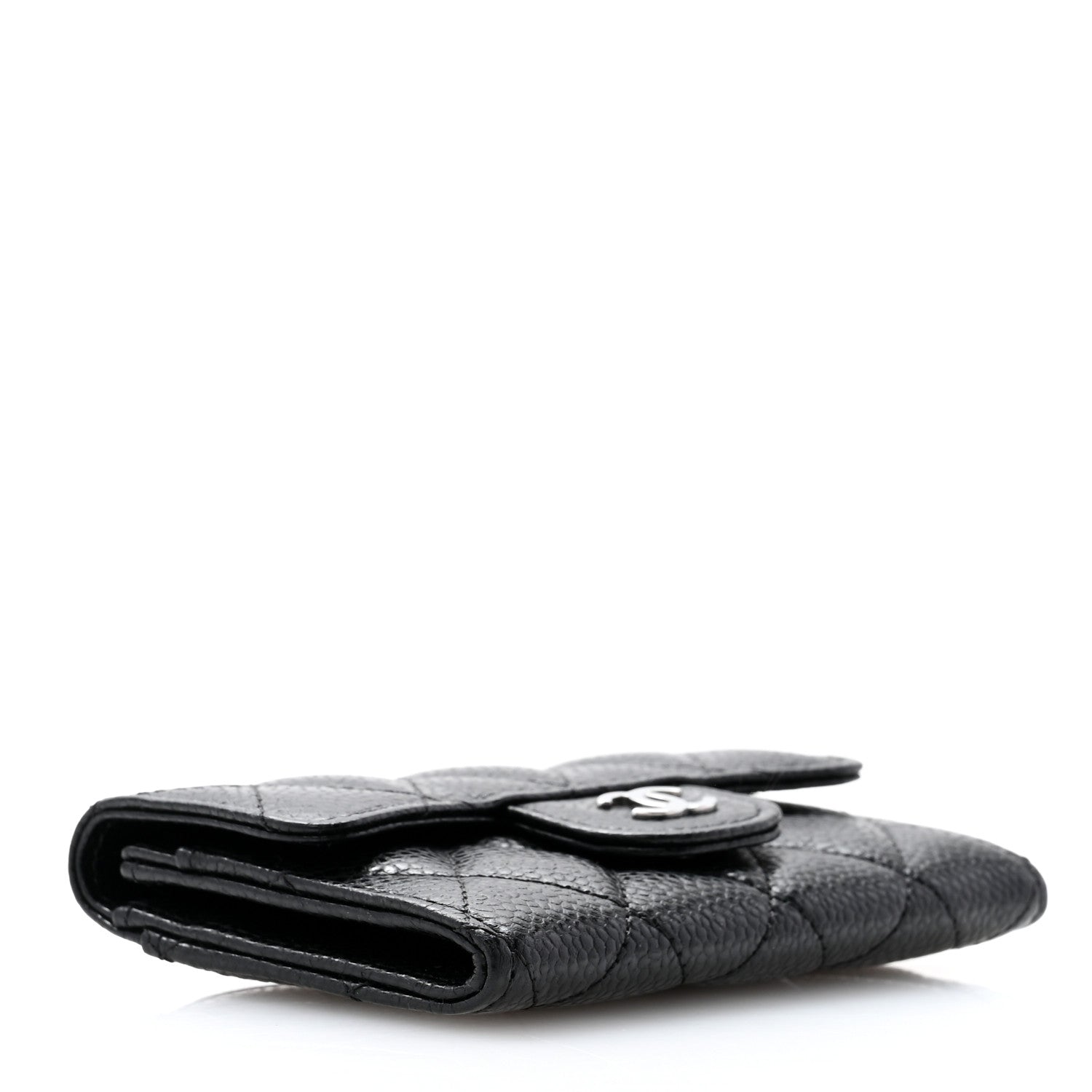 Chanel Caviar Quilted Flap Card Holder Wallet Black 4 of 10
