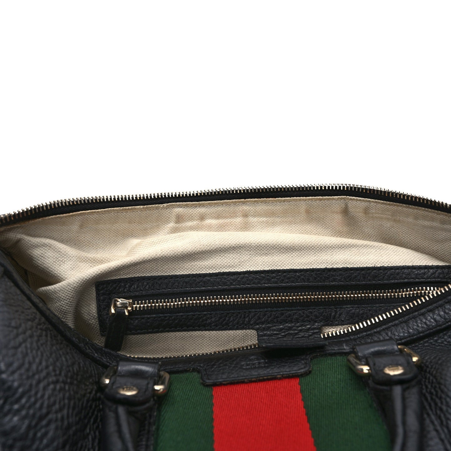 Calfskin Vintage Web Medium Boston Black