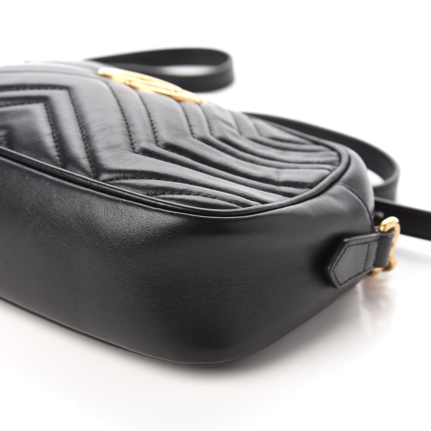 Calfskin Matelasse Small GG Marmont Chain Shoulder Bag Black