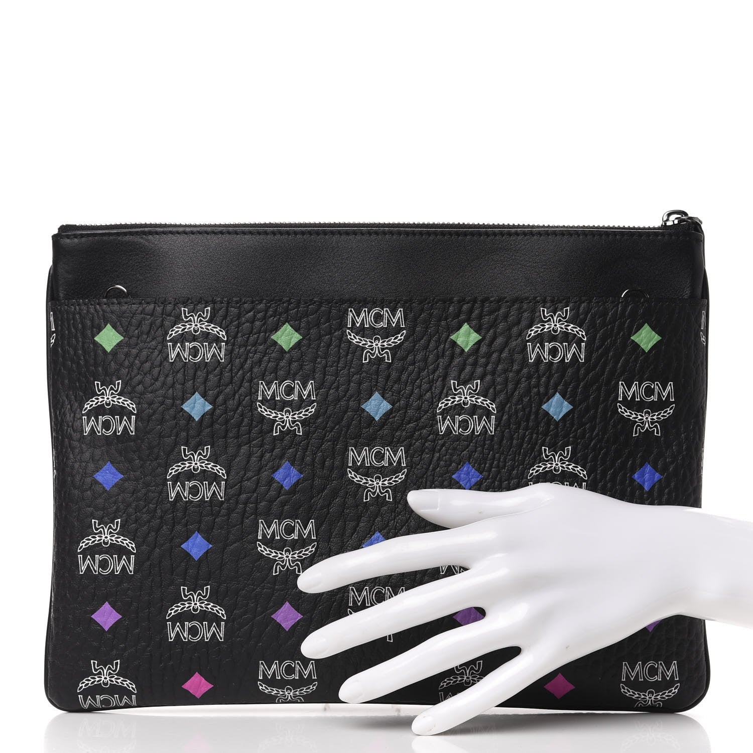 MCM Skyoptic Visetos Crossbody Pouch Spectrum Diamond Black 2 of 9