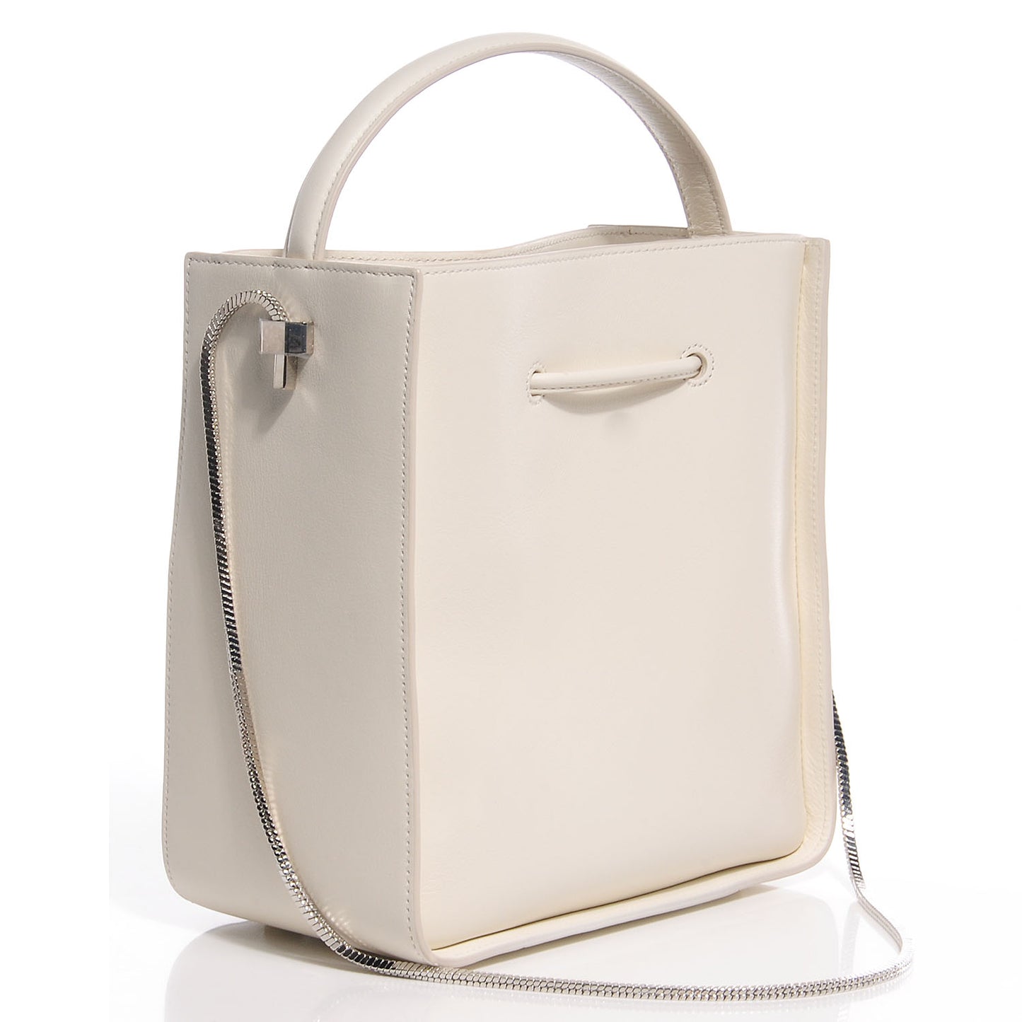 3.1 Smooth Leather Small Soleil Bucket Bag Off White