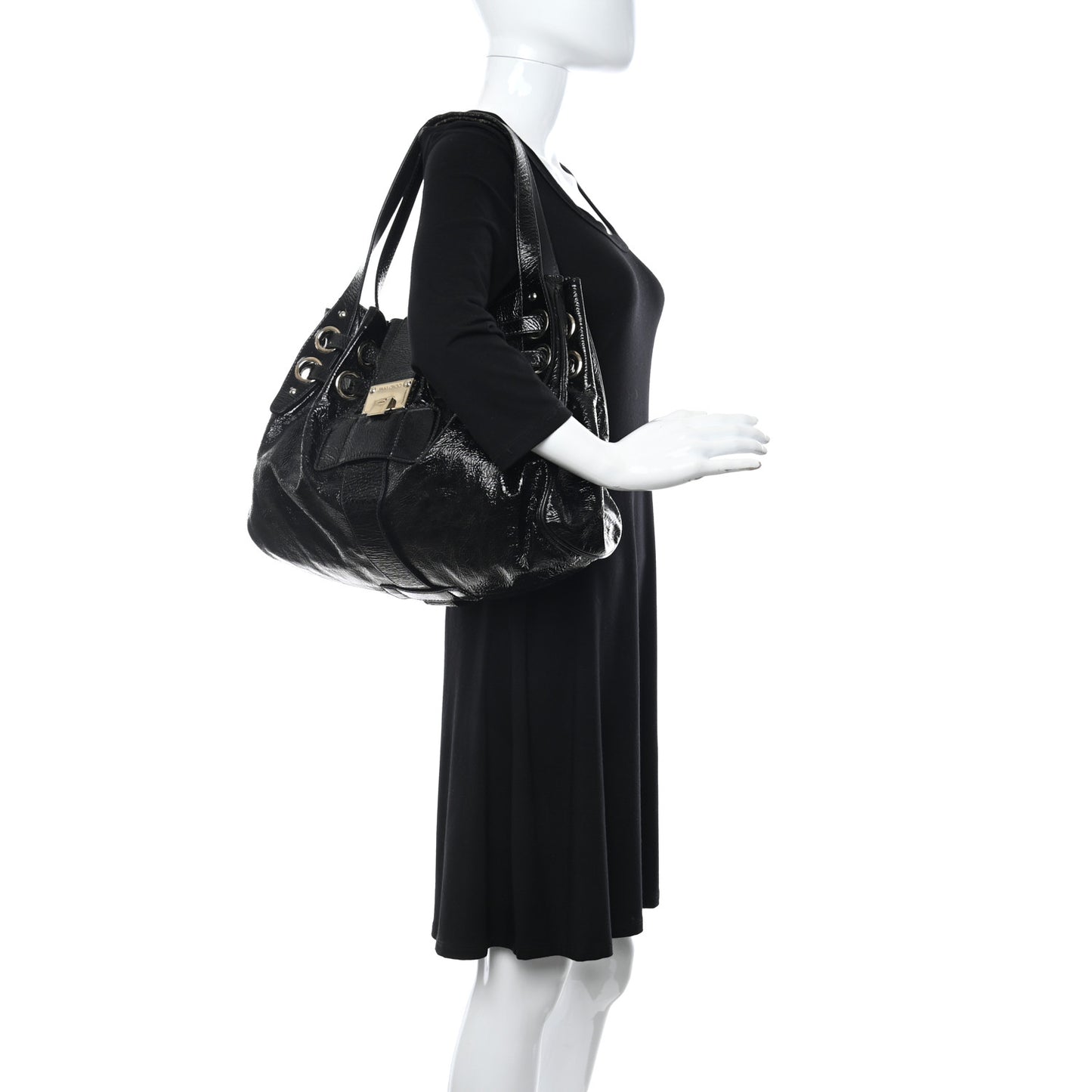Crushed Patent Ramona Black