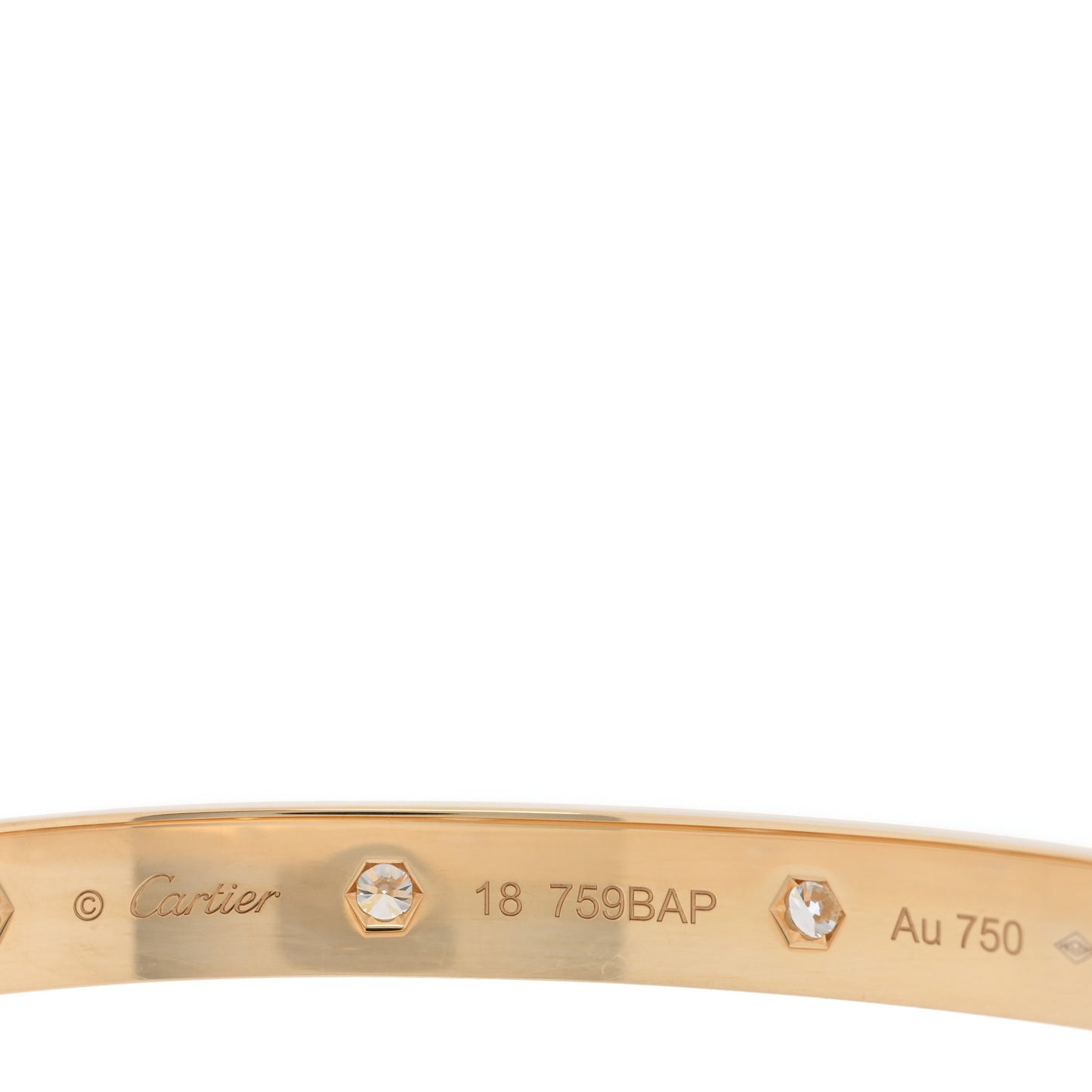 18K Yellow Gold 10 Diamond LOVE Single Screw Bracelet 18