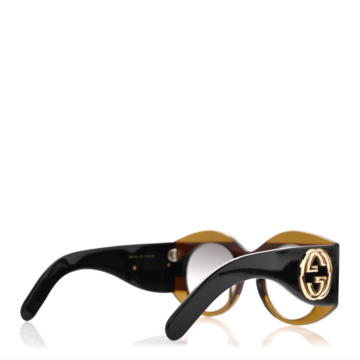 Acetate Round Frame Sunglasses GG0177S Brown