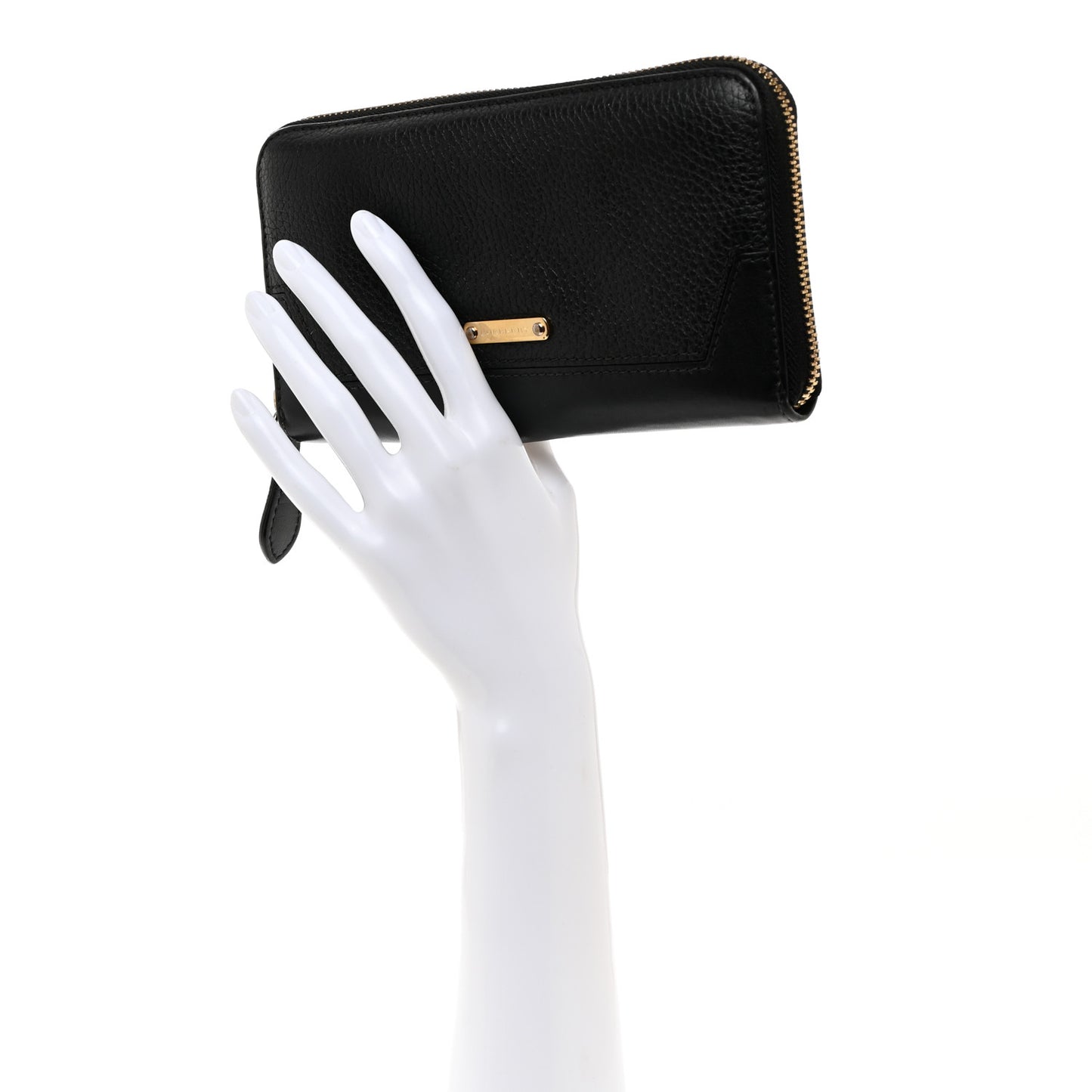 Calfskin Ziggy Zip Around Wallet Black