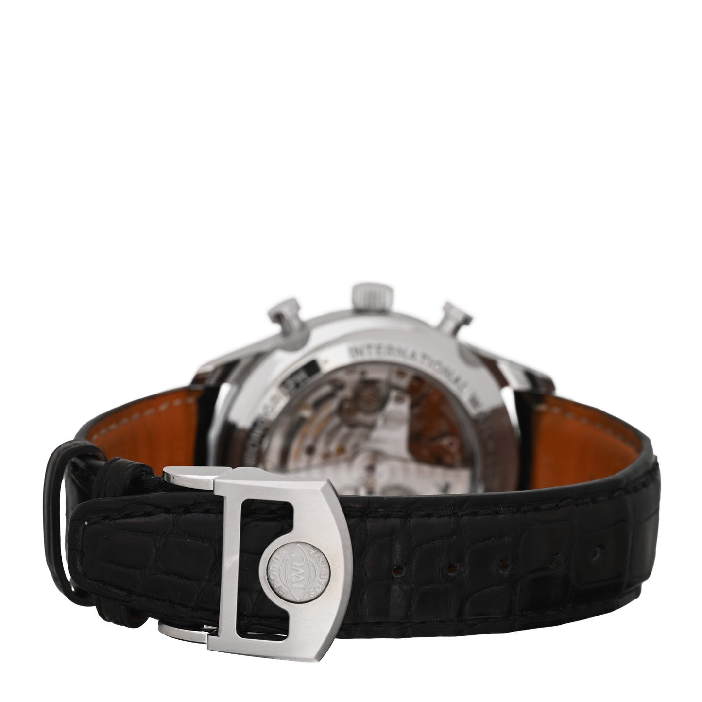 Stainless Steel Alligator 42mm Portugieser Chronograph Automatic Watch Grey IW390404