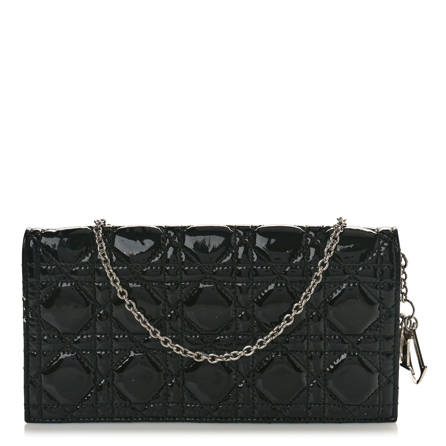 Christian Dior Patent Cannage LADY DIOR Clutch Black 1 of 10