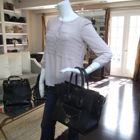 Calfskin Mini Envelope Luggage Black