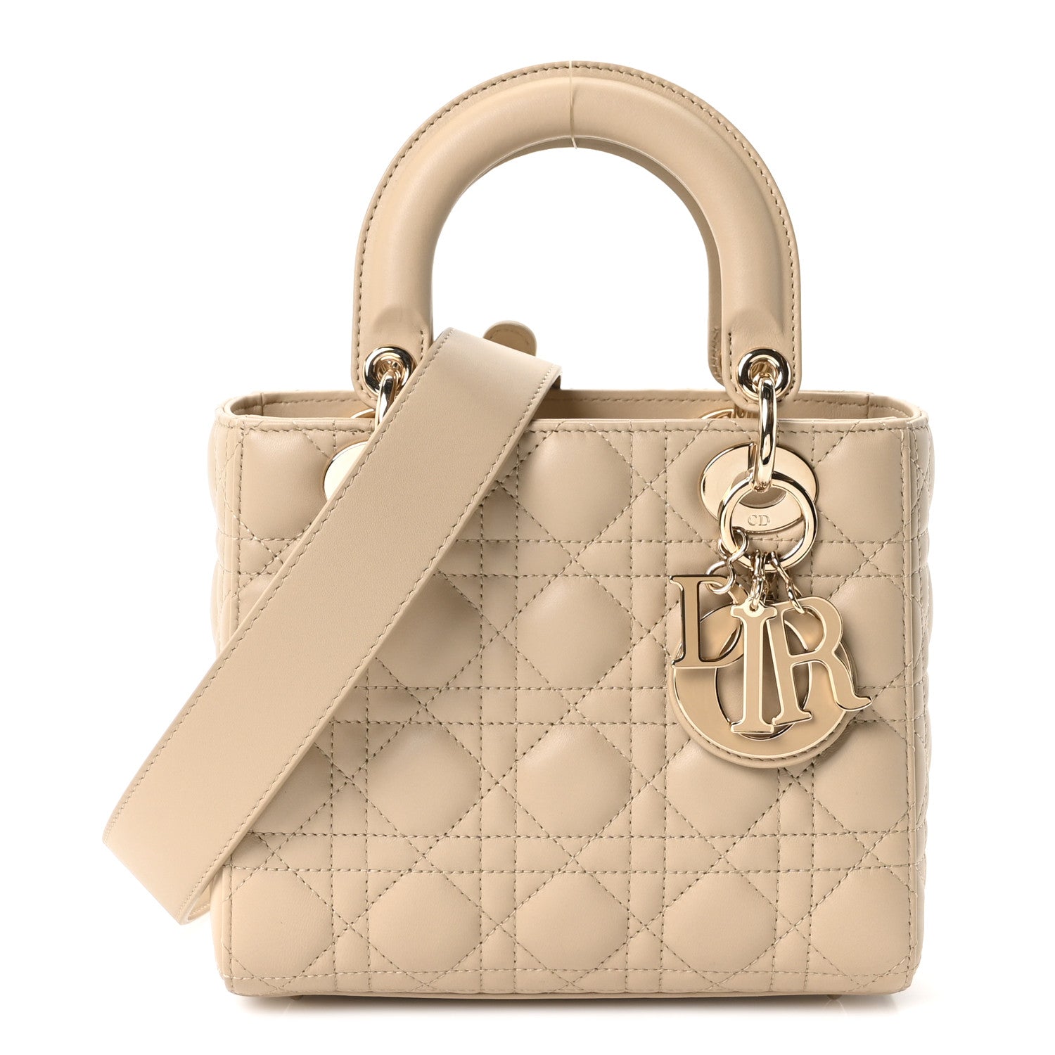 Christian Dior Lambskin Cannage Small My ABCDior Lady Dior Corda