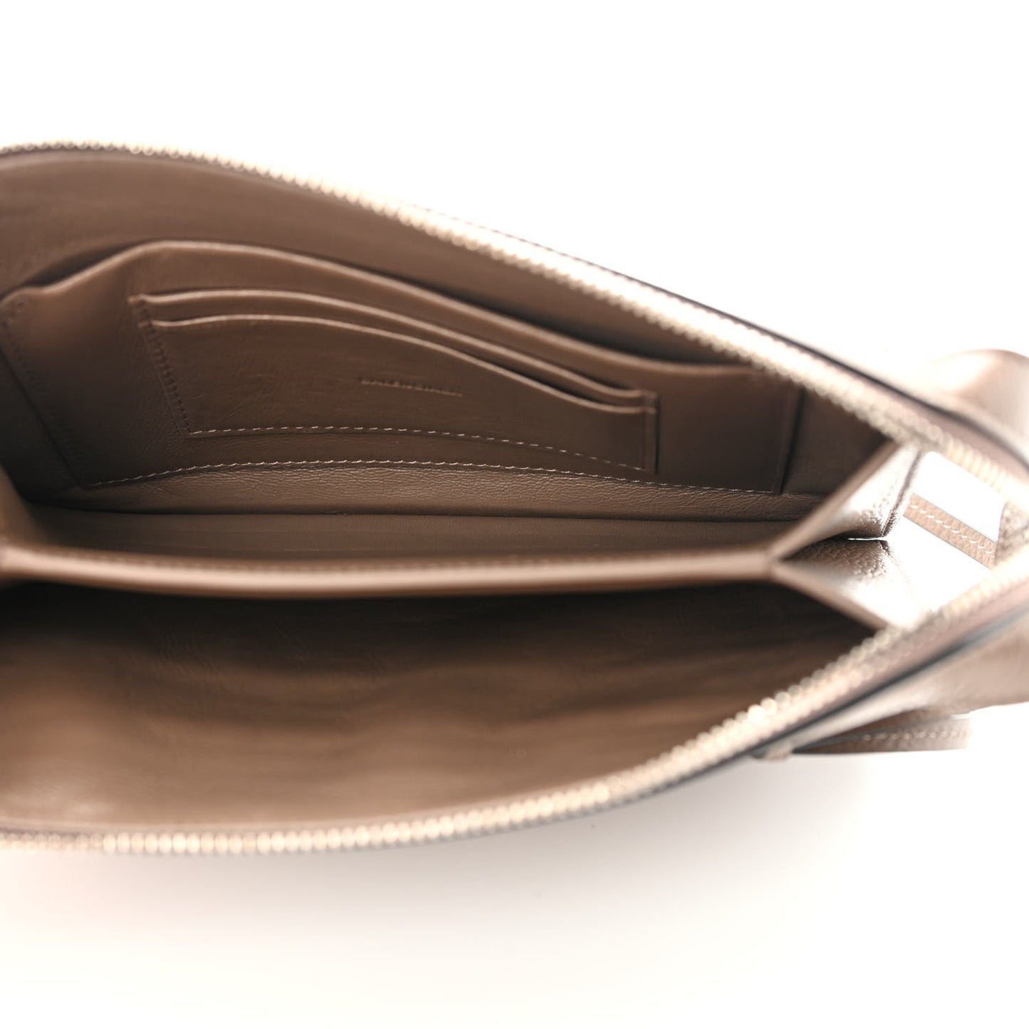 Grained Calfskin Neo Classic Aged Silver Multipouch Mink Grey