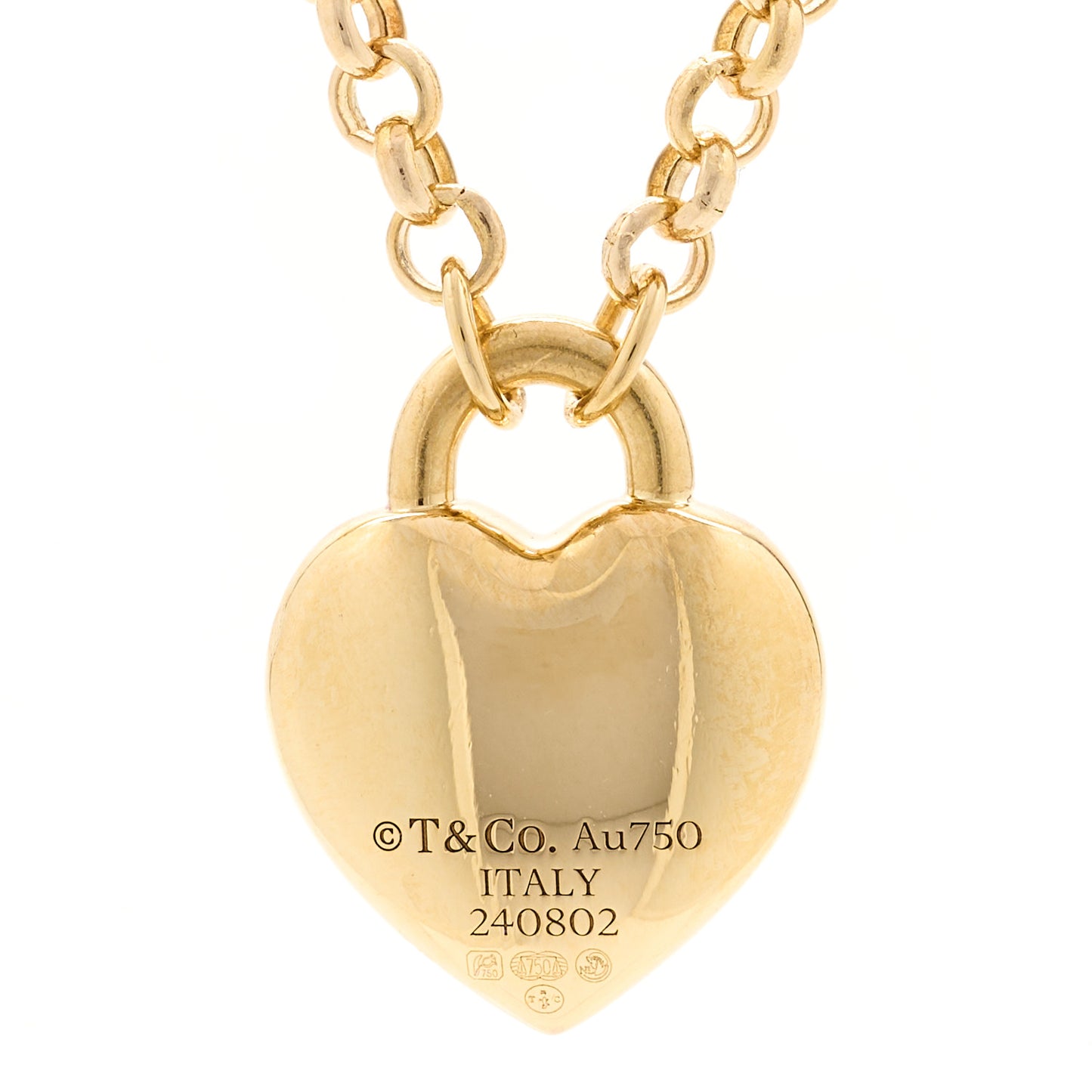 18K Yellow Gold Return to Tiffany Full Heart Pendant Necklace