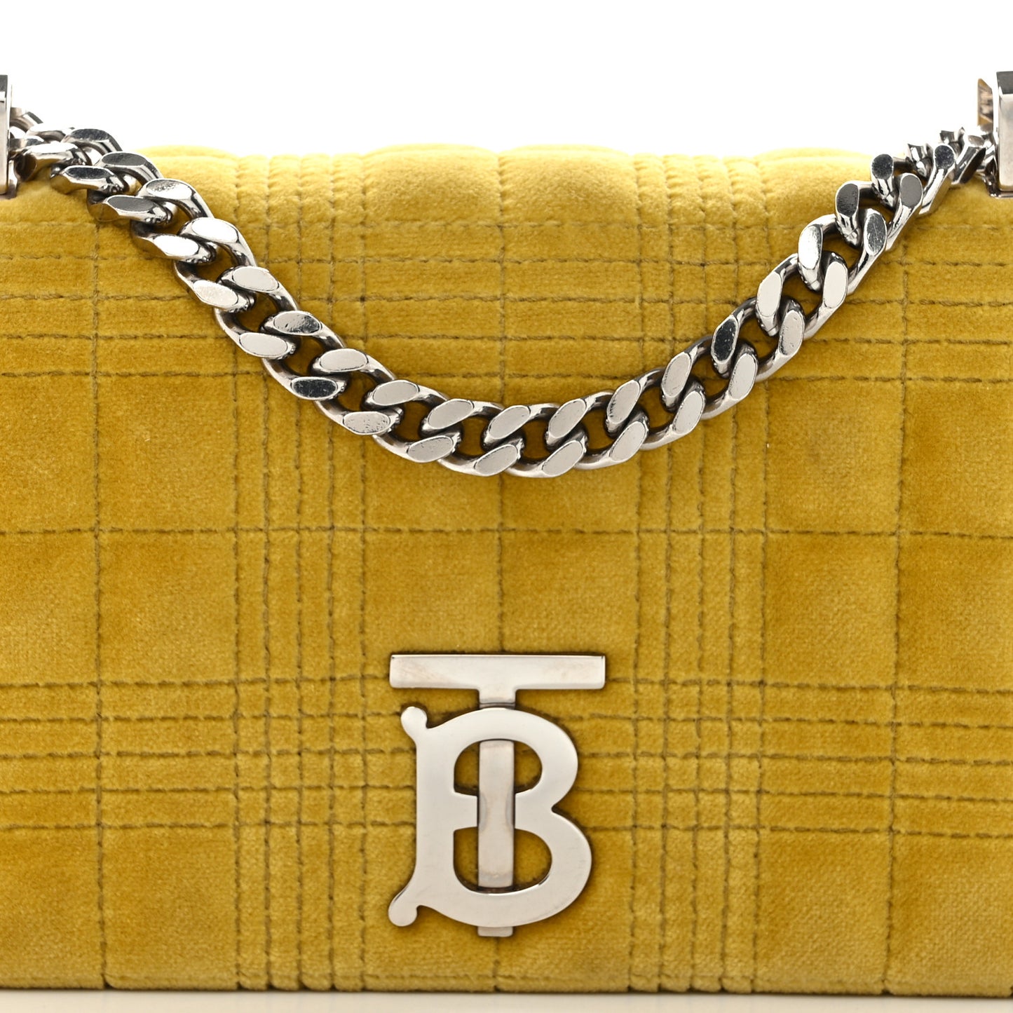 Velvet Quilted Mini Lola Bag Yellow